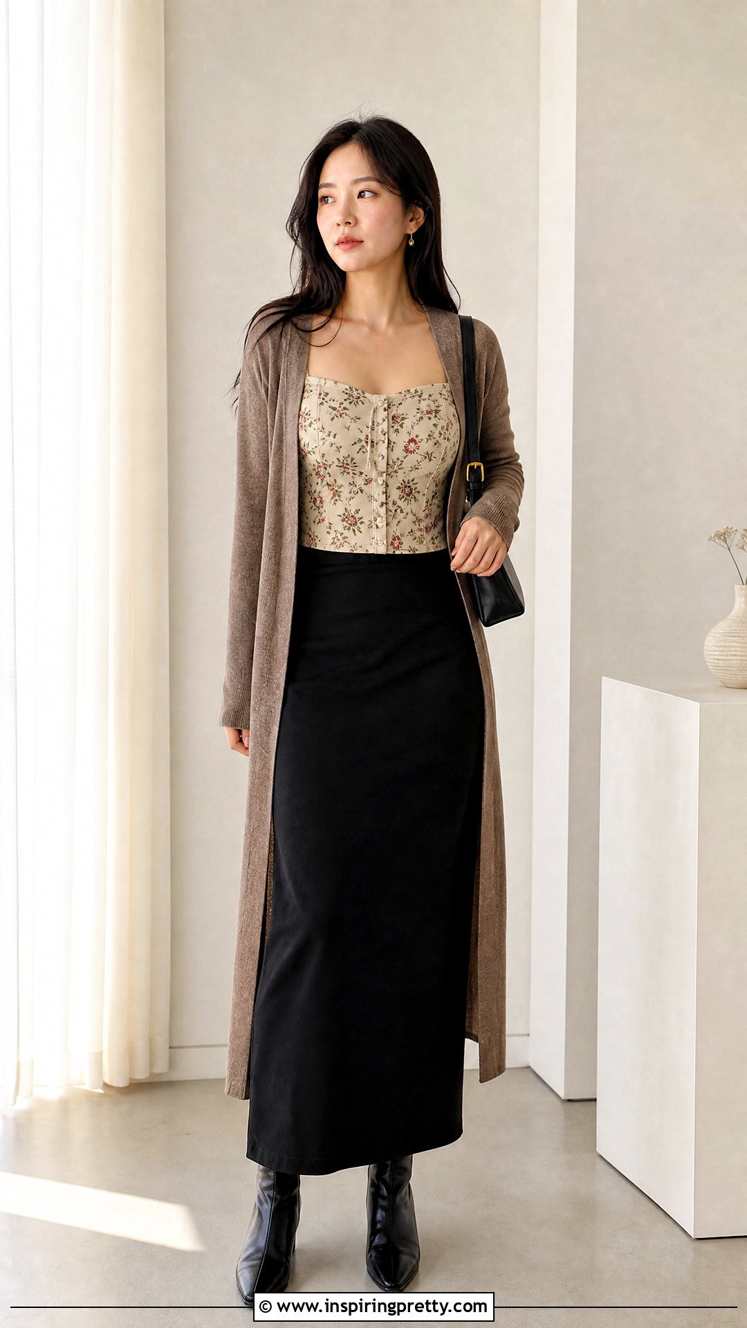 DIY Corset Top With Knit Maxi Skirt - 50 diy corset top outfit ideas