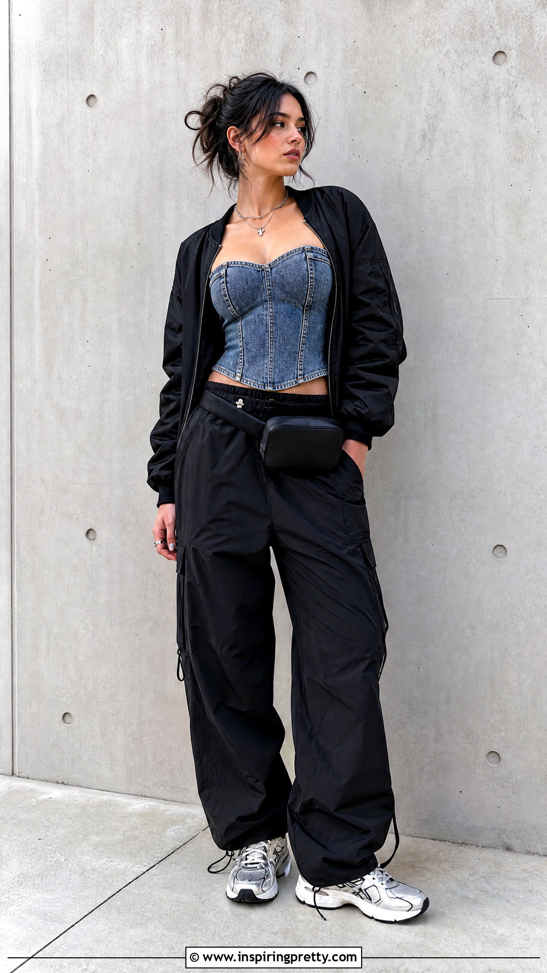 DIY Corset Top With Parachute Pants - 50 diy corset top outfit ideas