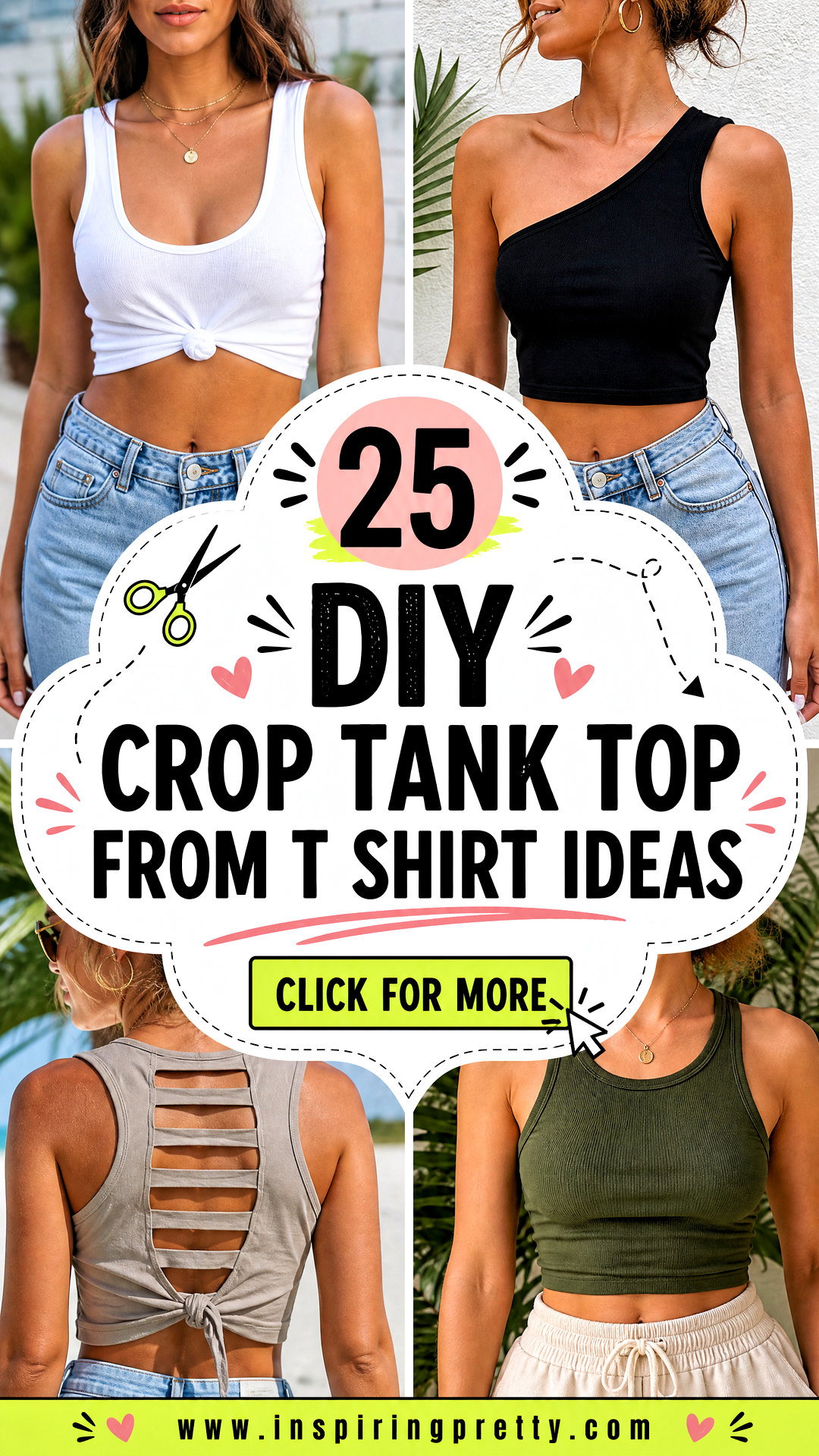 25 DIY Crop Tank Top From T Shirt Ideas for Easy Upcycling - 25 DIY Crop Tank Top From T Shirt Ideas for Easy Upcycling