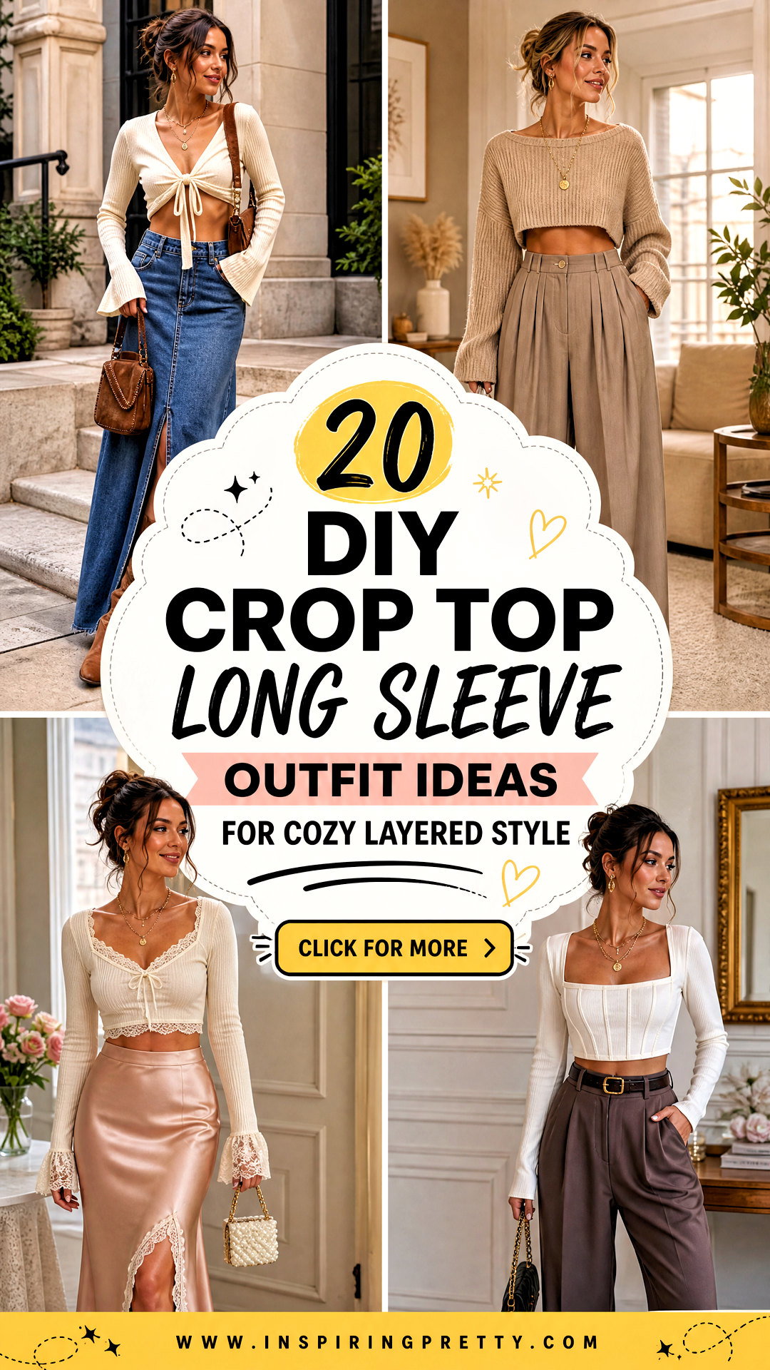 20 DIY Crop Top Long Sleeve Outfit Ideas for Cozy Layered Style - 20 DIY Crop Top Long Sleeve Outfit Ideas for Cozy Layered Style