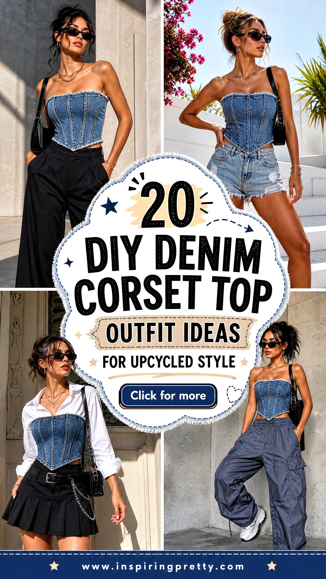 20 DIY Denim Corset Top Outfit Ideas for Upcycled Style - 20 DIY Denim Corset Top Outfit Ideas for Upcycled Style