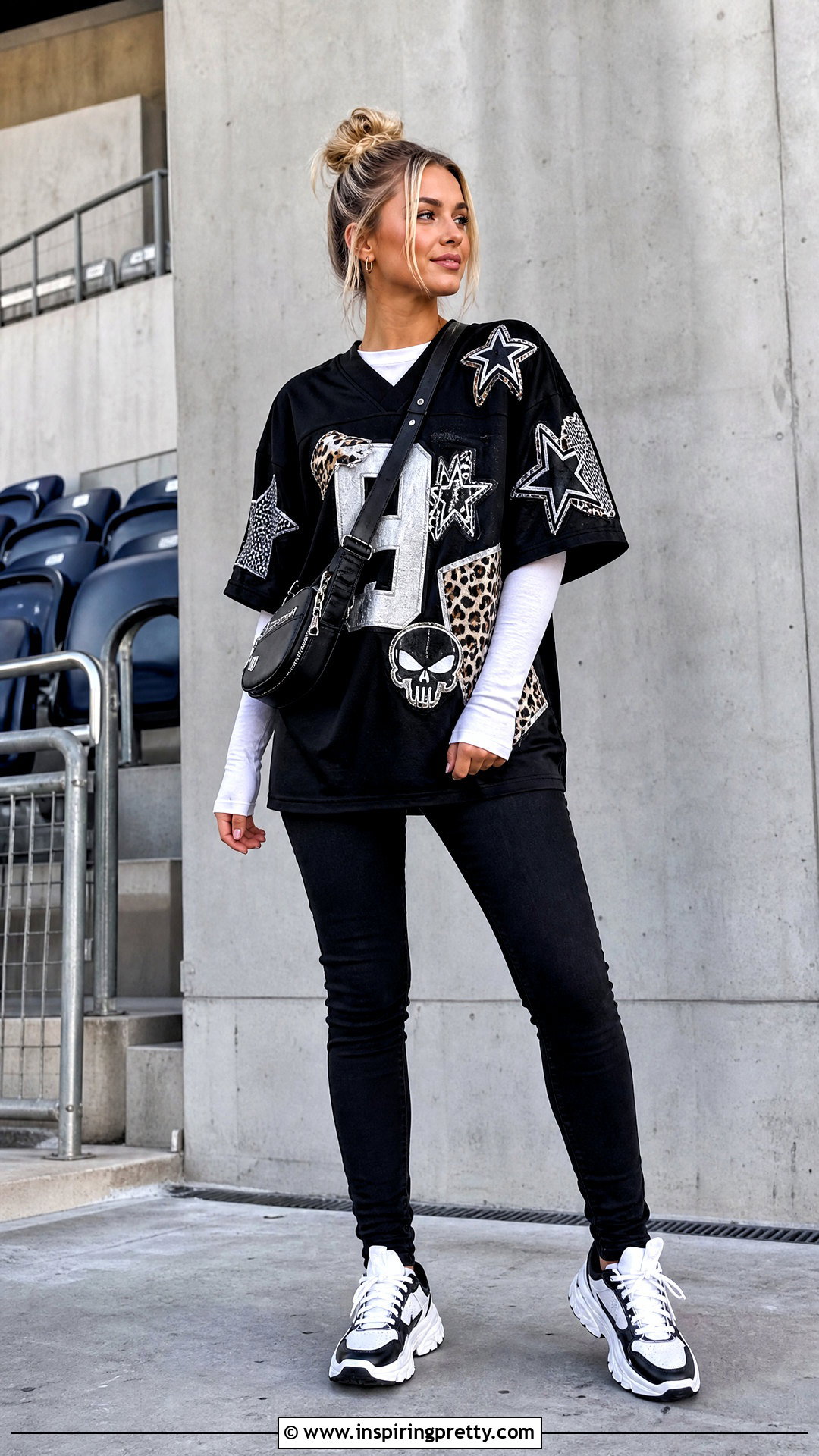 DIY Fabric Patch Game Day Jersey Outfit - 25 Game Day Tops Diy Ideas