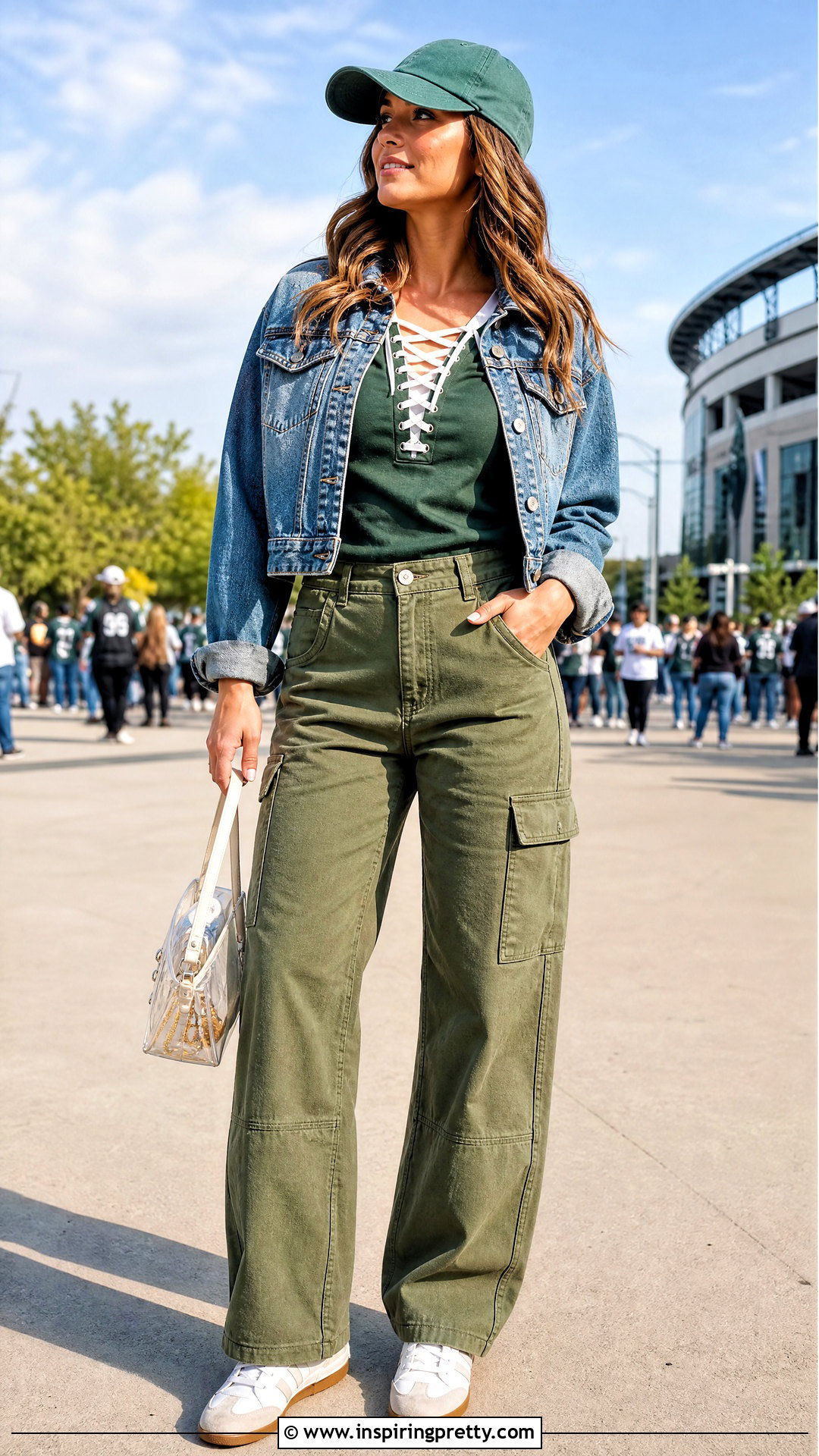 DIY Football Lace Game Day Tee Outfit - 25 Game Day Tops Diy Ideas