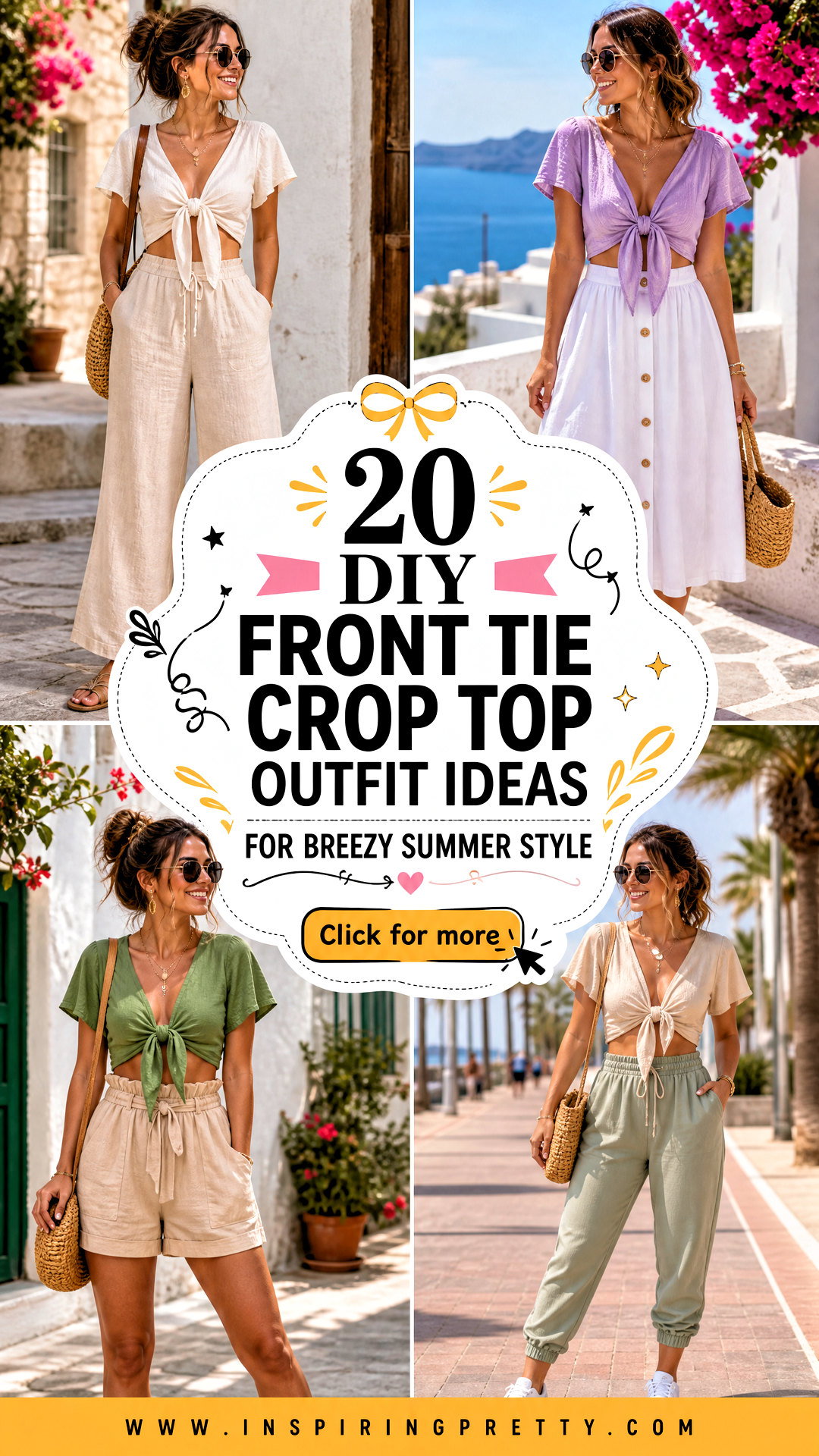 20 DIY Front Tie Crop Top Outfit Ideas for Breezy Summer Style - 20 DIY Front Tie Crop Top Outfit Ideas for Breezy Summer Style
