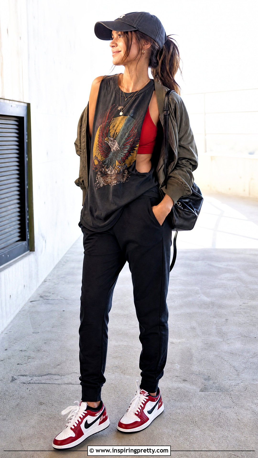 DIY Graphic Tank With Jogger Pants - 20 t shirt tank top diy outfit ideas