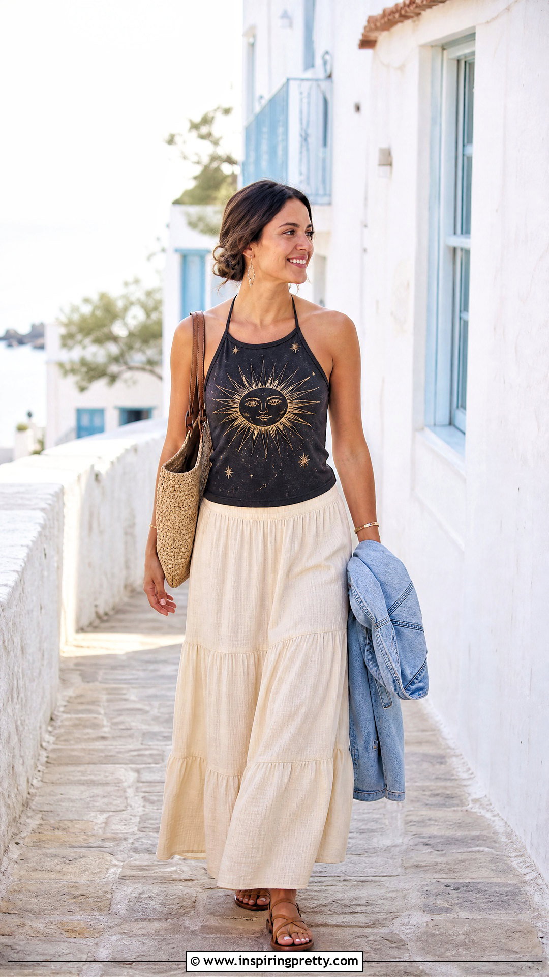 DIY Halter Tank With Maxi Skirt - 20 t shirt tank top diy outfit ideas