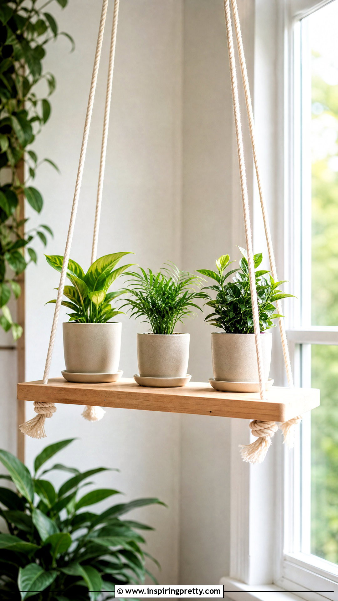 DIY Hanging Plant Shelf - 50 top diy ideas