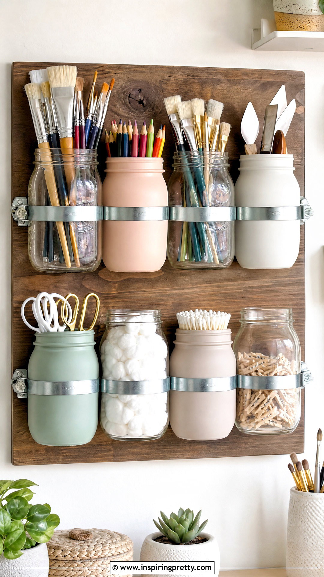 DIY Mason Jar Organizers - 50 top diy ideas