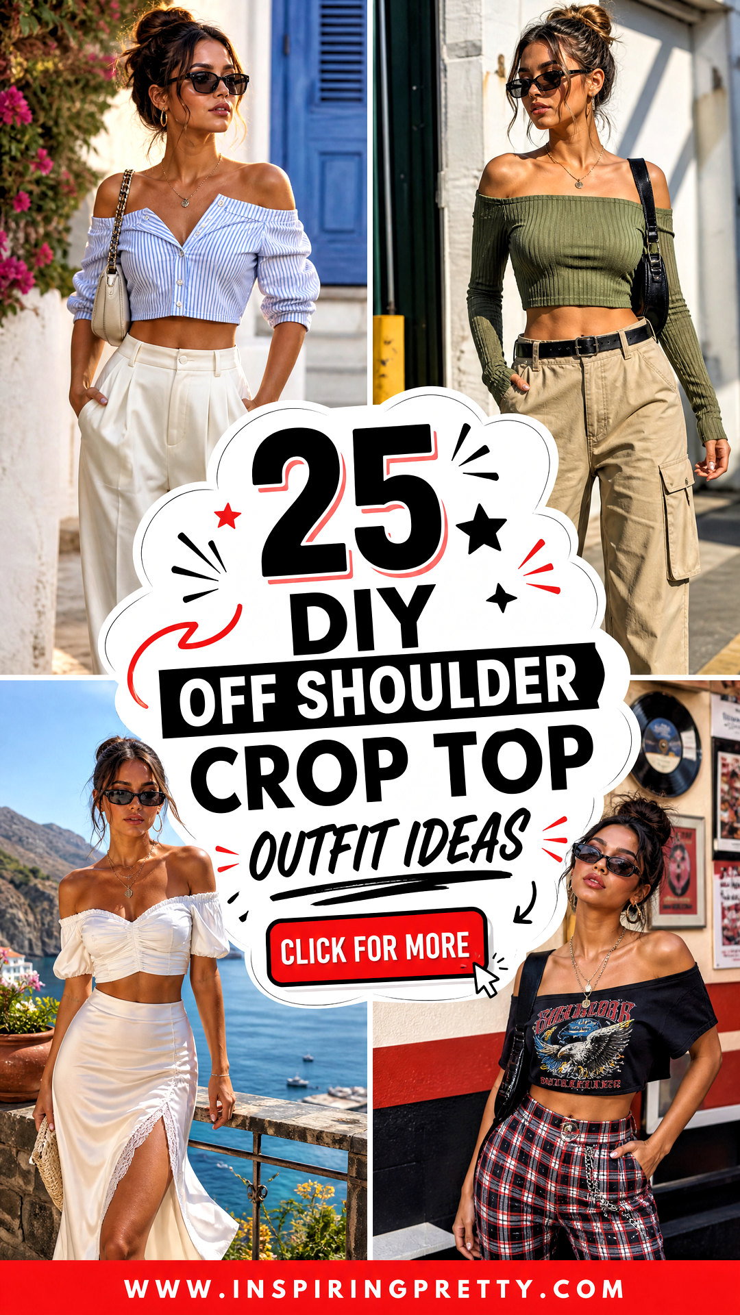 25 DIY Off Shoulder Crop Top Outfit Ideas for Summer Parties - 25 DIY Off Shoulder Crop Top Outfit Ideas for Summer Parties