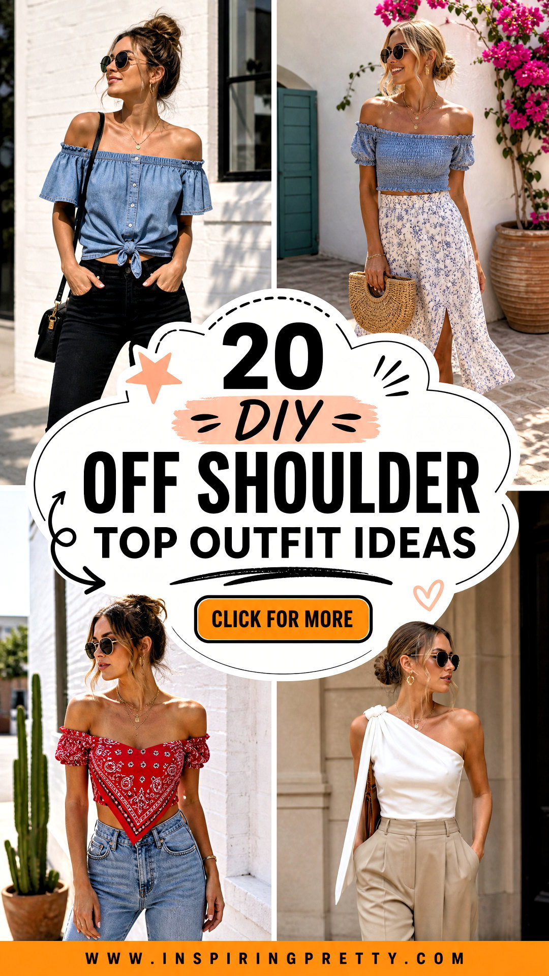 20 DIY Off Shoulder Top Outfit Ideas for Chic Summer Style - 20 DIY Off Shoulder Top Outfit Ideas for Chic Summer Style