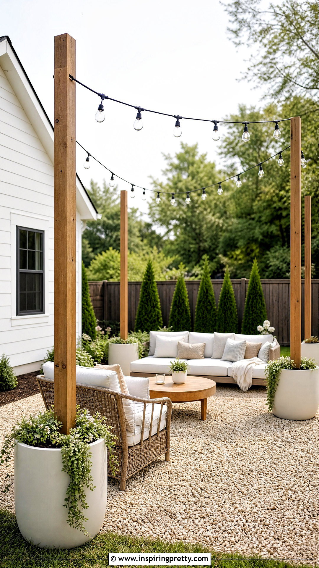 DIY Outdoor String Light Poles - 50 top diy ideas