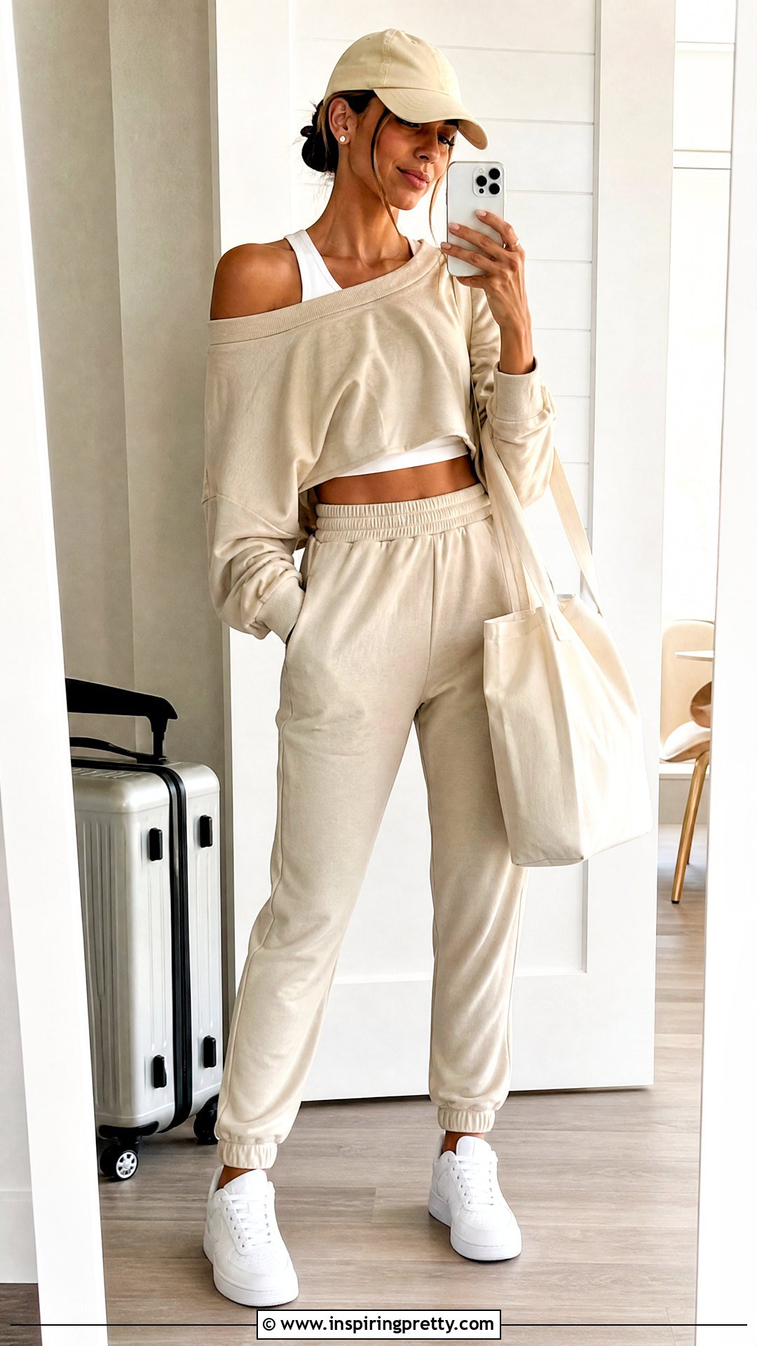 DIY Oversized Off Shoulder Crop Top With Joggers - 25 diy off shoulder crop top outfit ideas