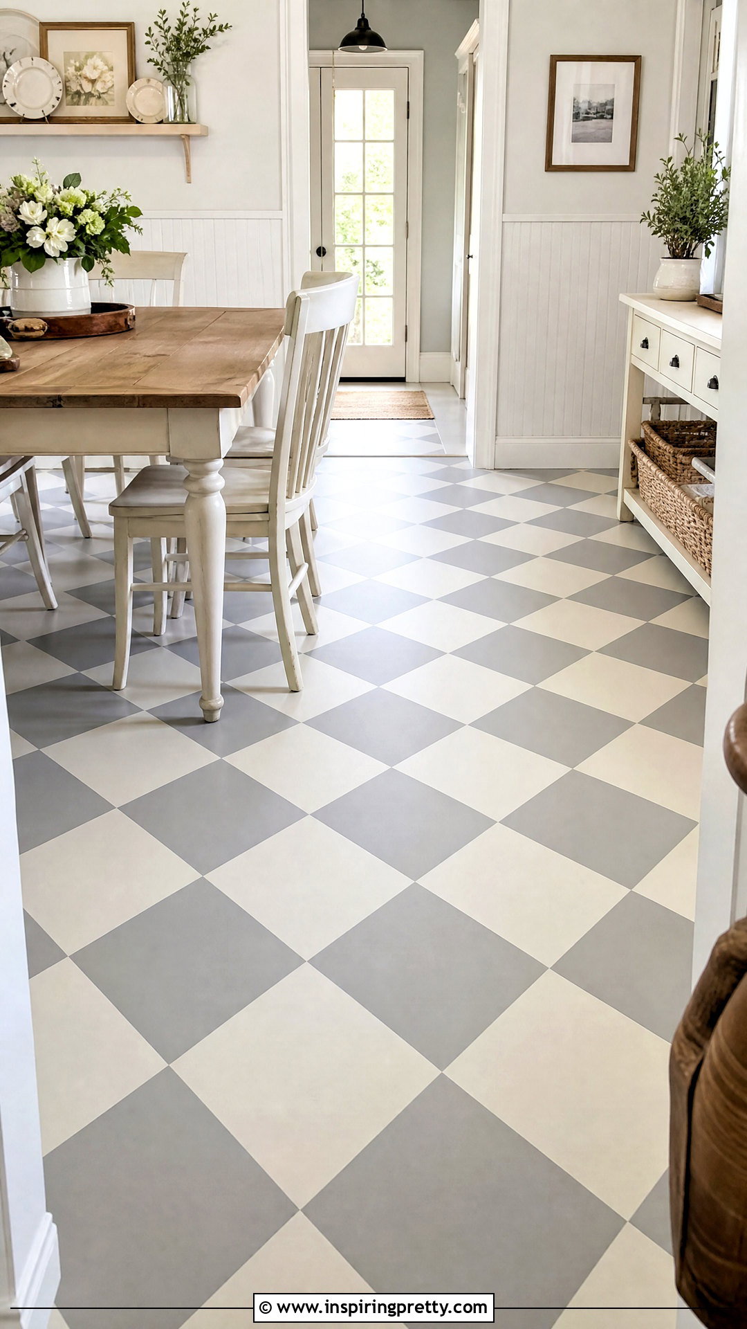 DIY Painted Floor Pattern - 50 top diy ideas