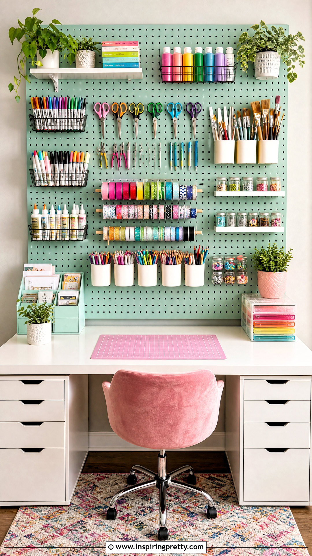 DIY Pegboard Craft Station - 50 top diy ideas