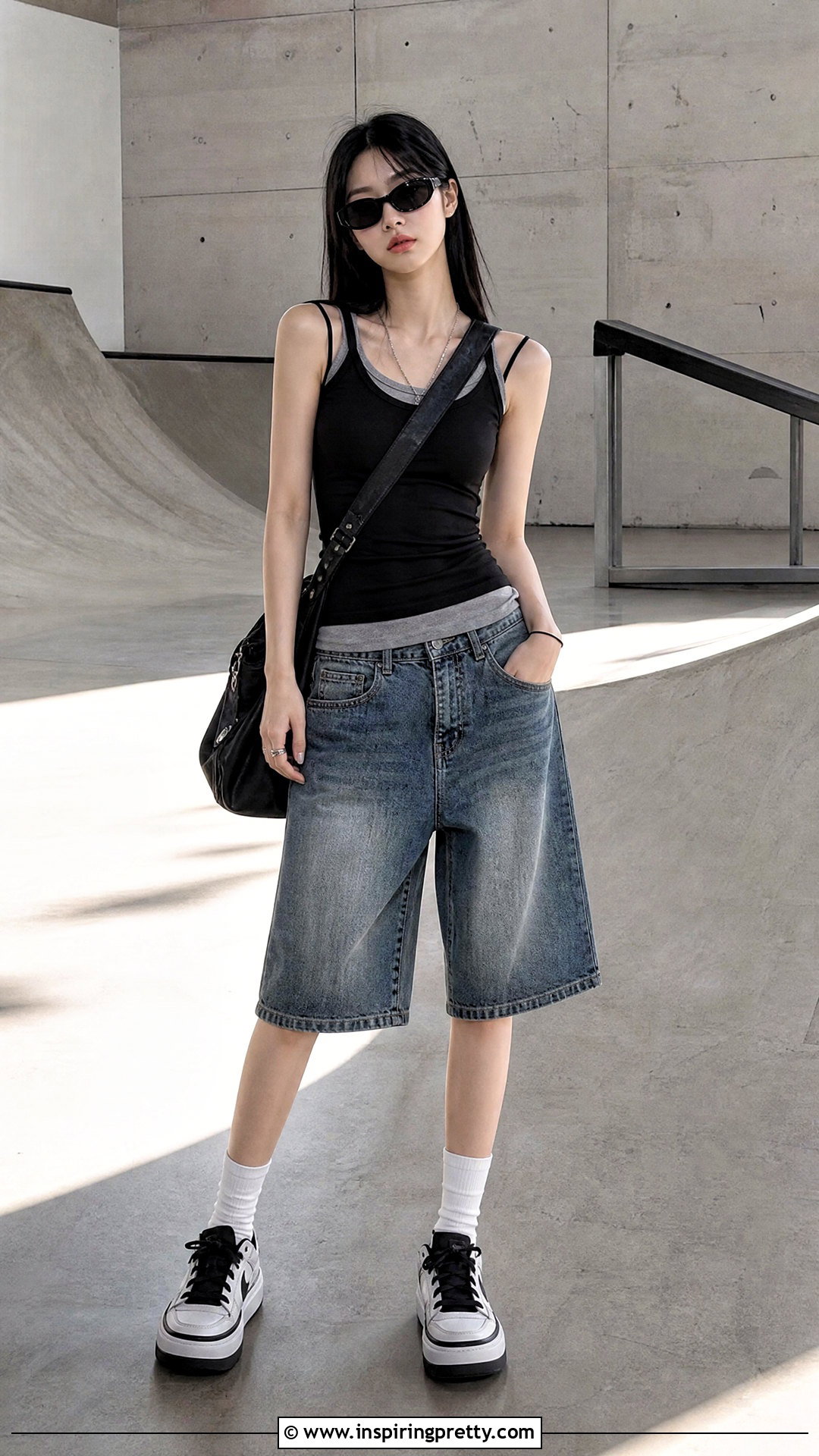 DIY Reversible Acubi Tank With Long Shorts - 20 acubi tops diy ideas