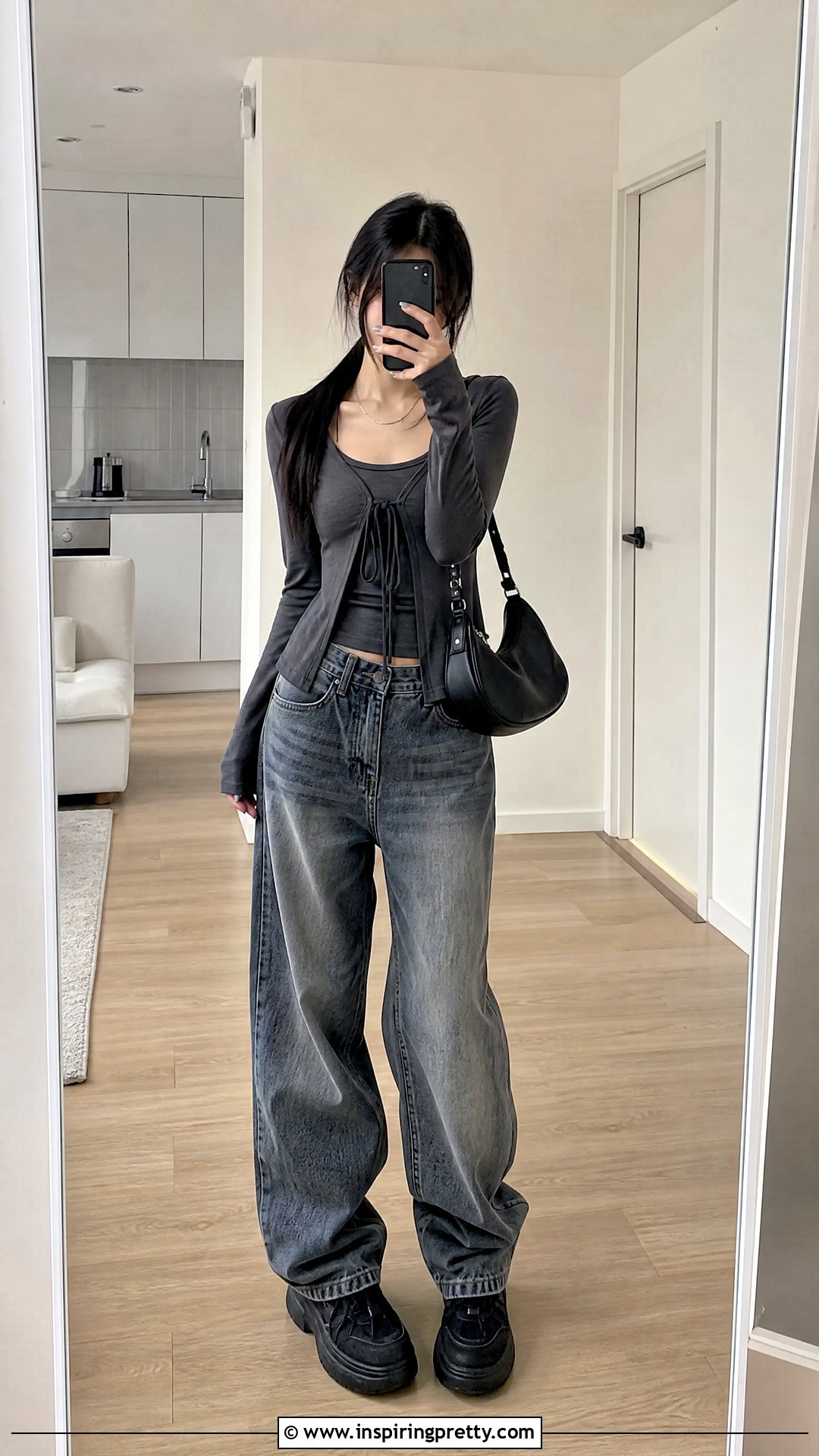 DIY Split Front Acubi Top With Loose Jeans - 20 acubi tops diy ideas
