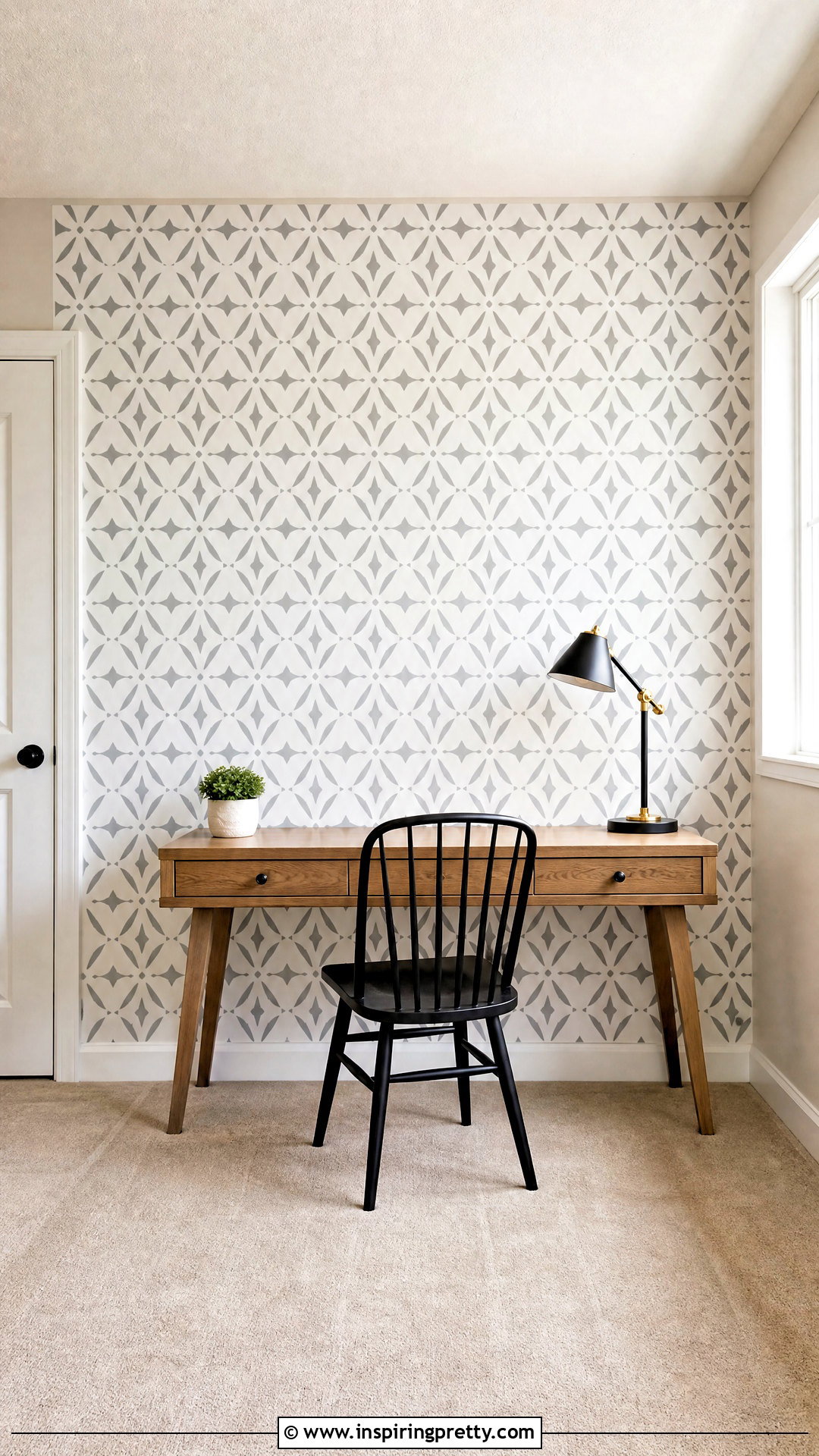 DIY Stenciled Accent Wall - 50 top diy ideas
