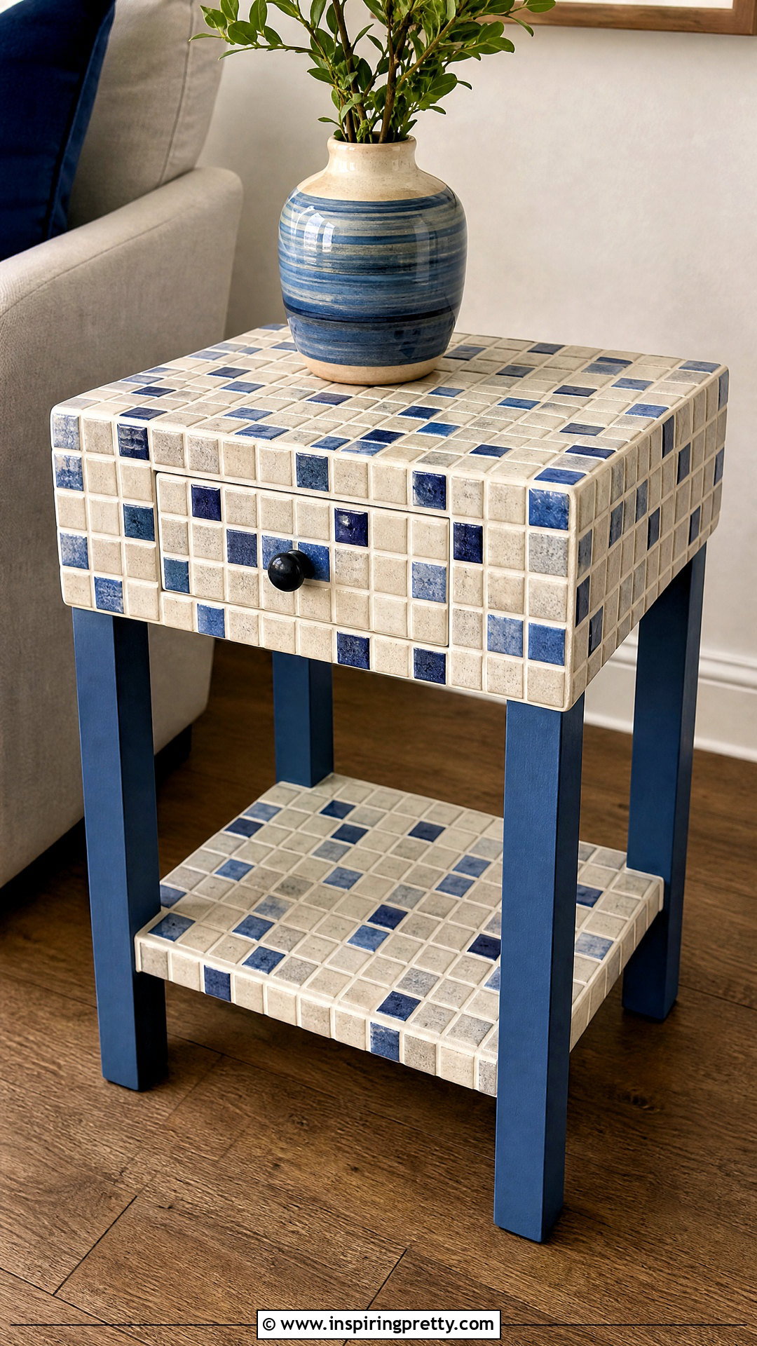 DIY Tiled Side Table - 50 top diy ideas