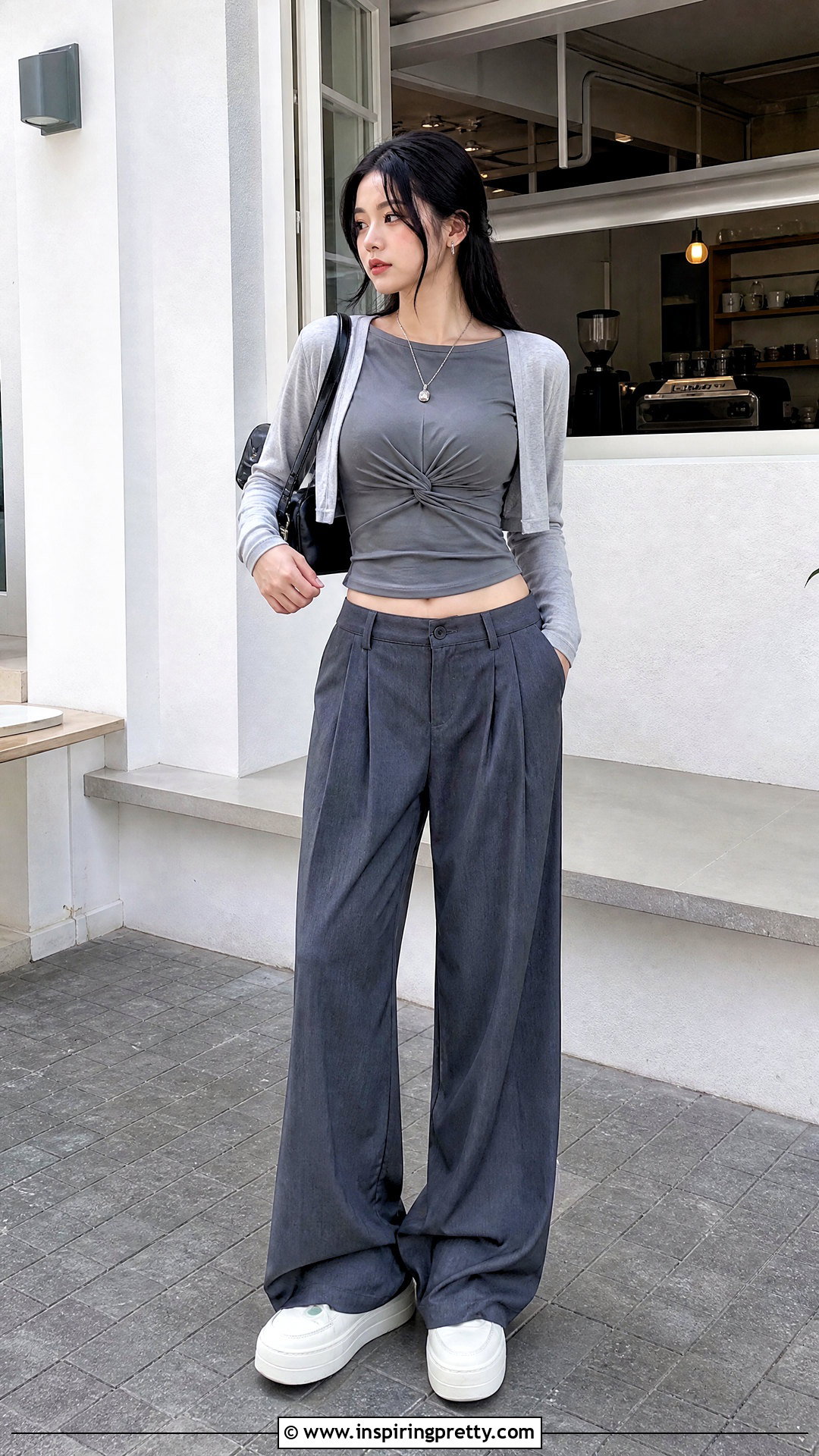DIY Twisted Acubi Tee With Wide Leg Trousers - 20 acubi tops diy ideas