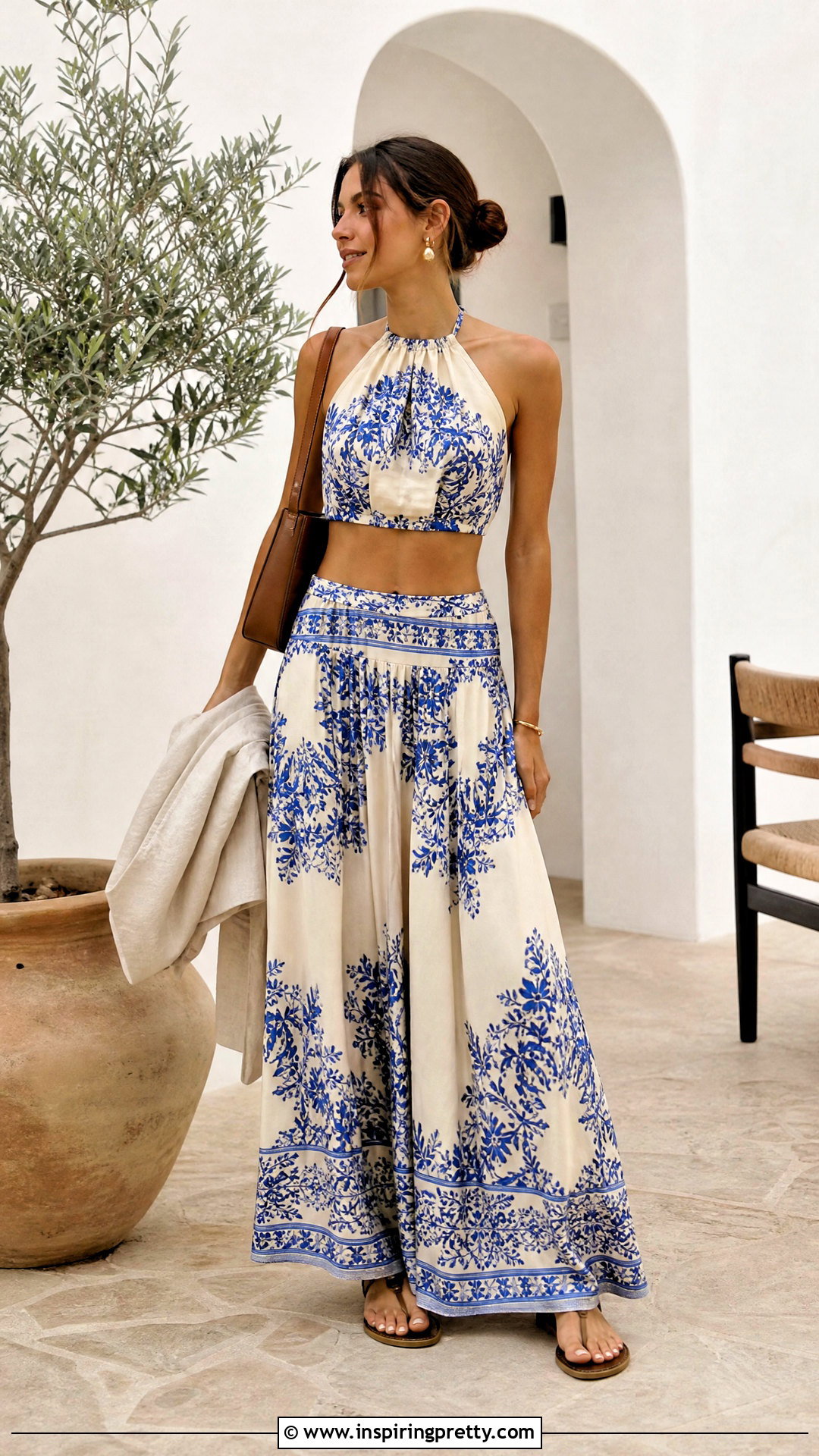 DIY Two Piece Halter Top With A Maxi Skirt - 25 easy diy halter top outfit ideas