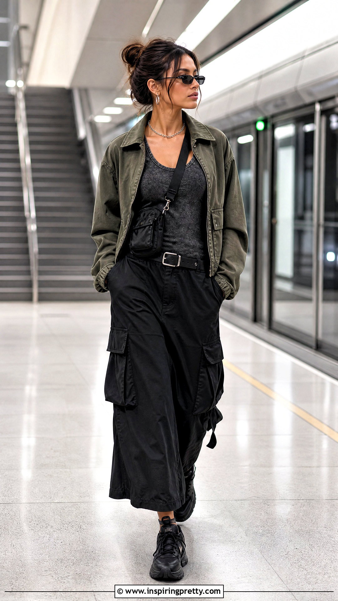 DIY Washed Grunge Tank Top With Cargo Skirt - 20 diy grunge tank top outfit ideas