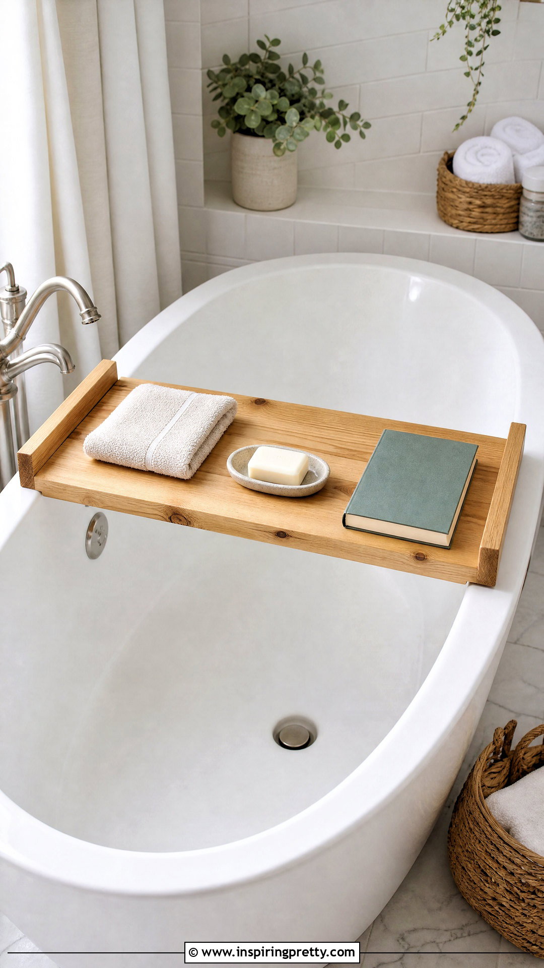 DIY Wooden Bath Tray - 50 top diy ideas