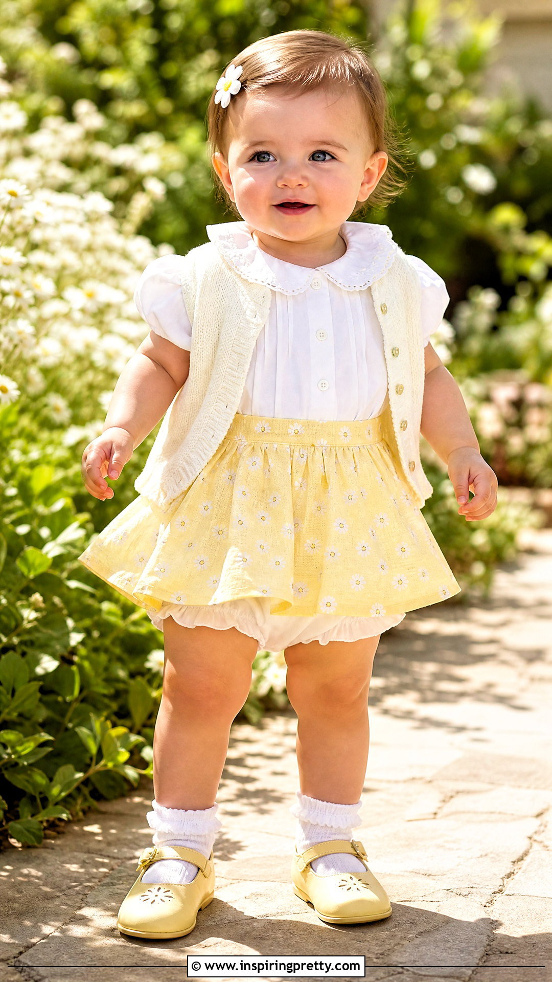 Daisy Baby Skirt Top Set - 50 baby skirt top designs