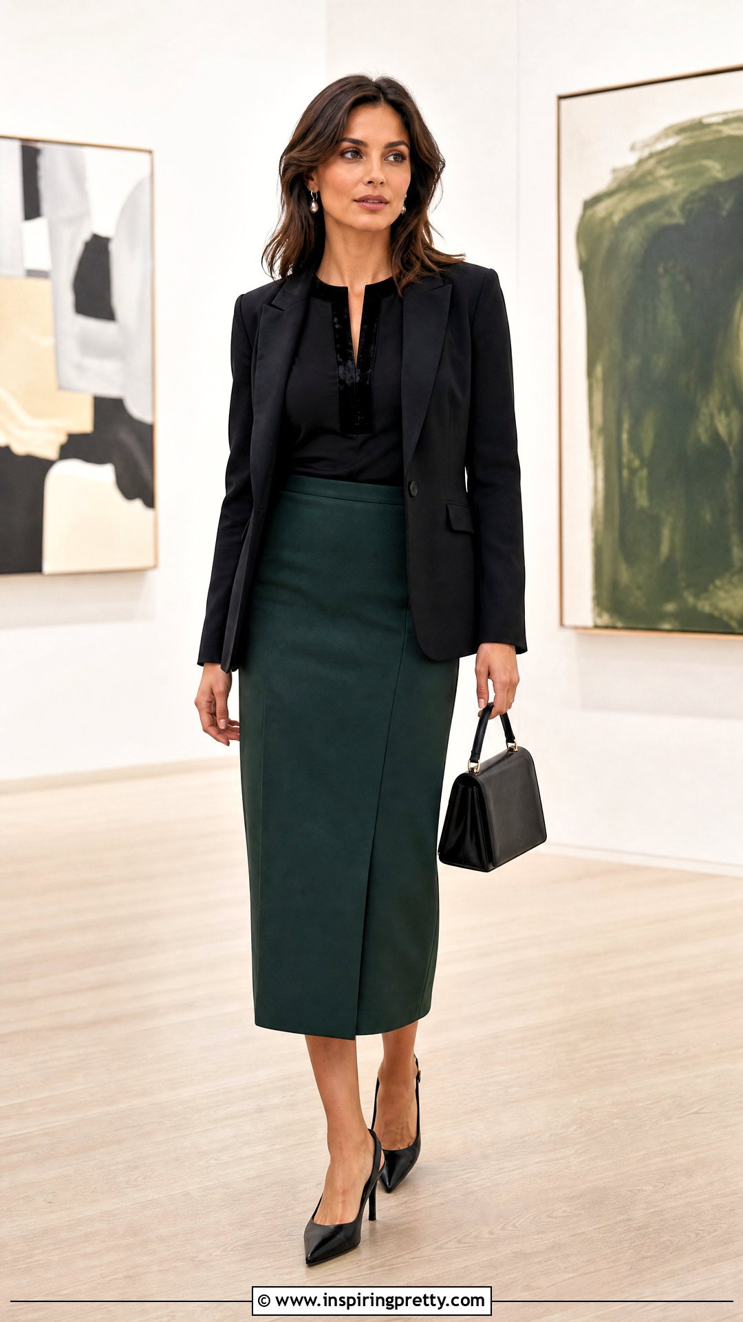 Daniel Rainn Velvet Trim Top With Tailored Skirt - 20 daniel rainn tops outfit ideas