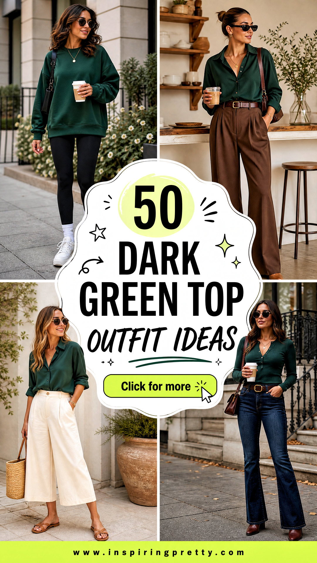 50 Dark Green Top Outfit Ideas for Polished Seasonal Style - 50 Dark Green Top Outfit Ideas for Polished Seasonal Style