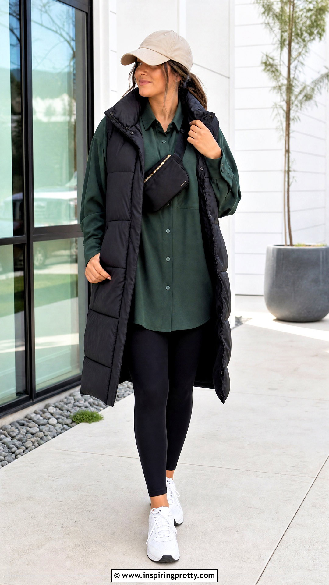 Dark Green Top With Black Leggings - 50 dark green top outfit ideas