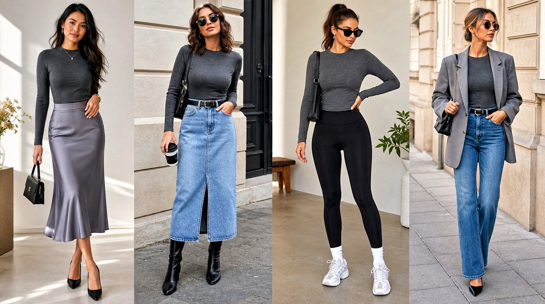 50 Dark Grey Top Outfit Ideas for Sleek Minimalist Looks