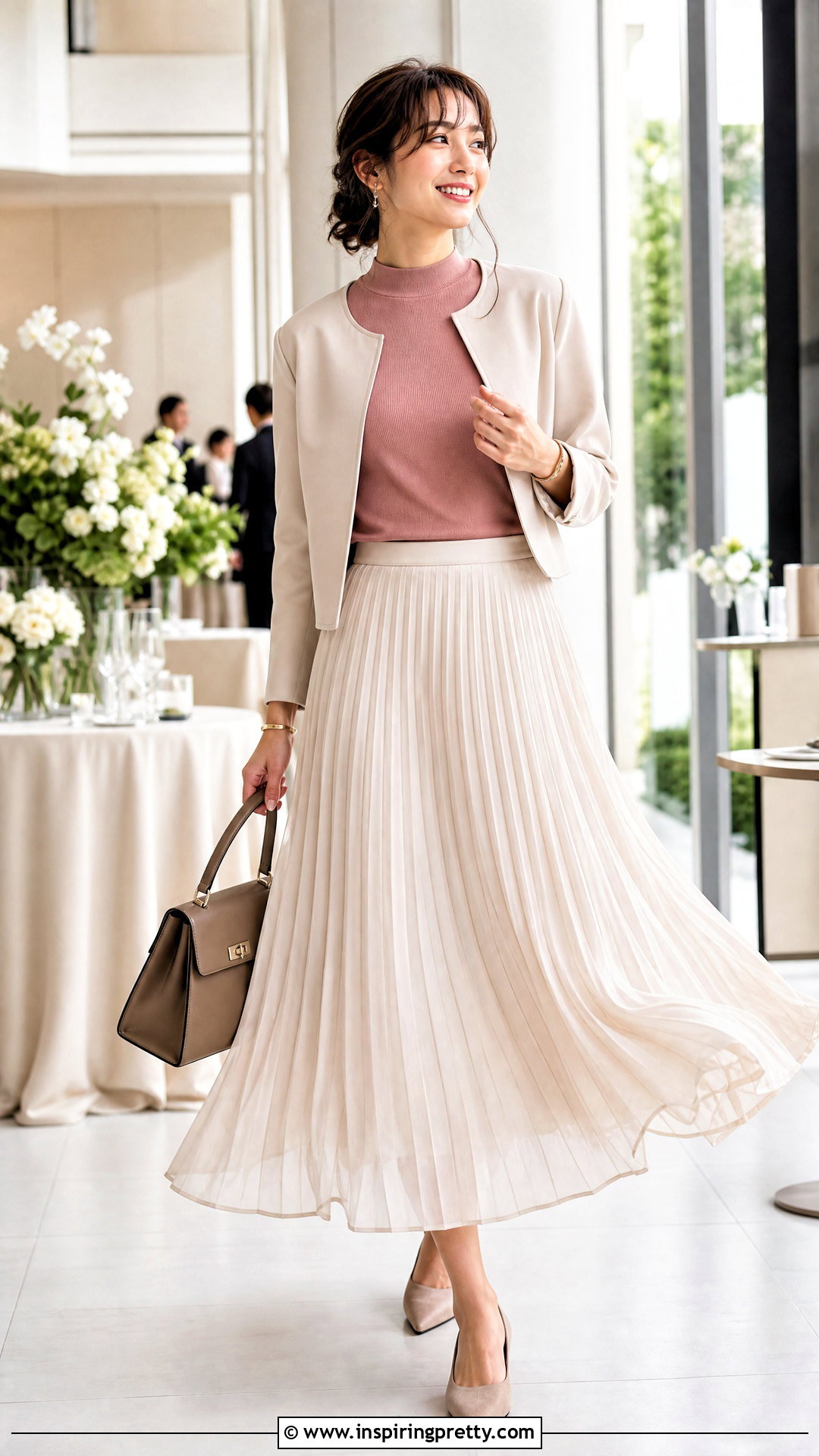 Dark Pink Top With Pleated Skirt - 50 dark pink top outfit ideas