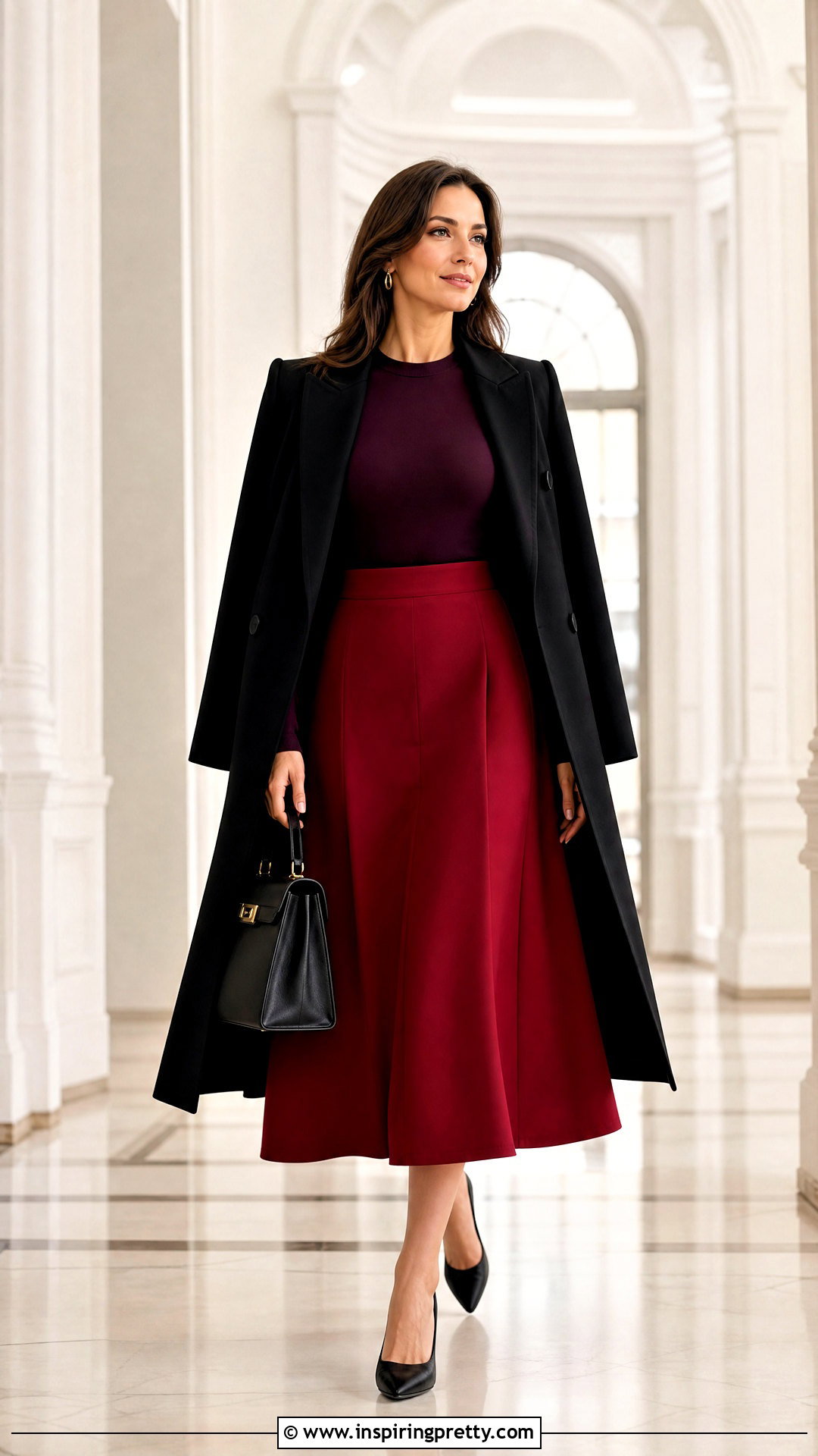 Dark Purple Top With Red Skirt - 50 dark purple top outfit ideas