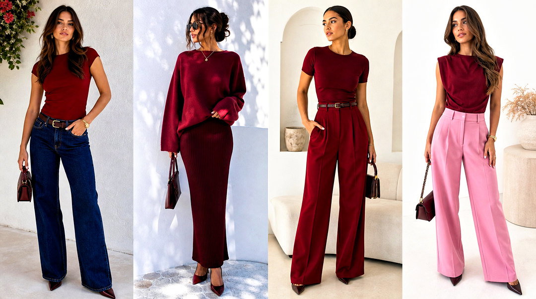 50 Dark Red Top Outfit Ideas for Striking Date-Night Style