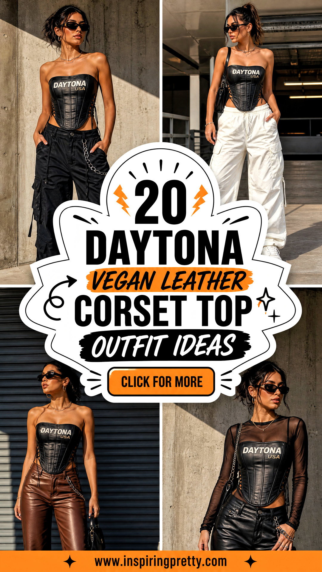 20 Daytona Vegan Leather Corset Top Outfit Ideas for Bold Style - 20 Daytona Vegan Leather Corset Top Outfit Ideas for Bold Style