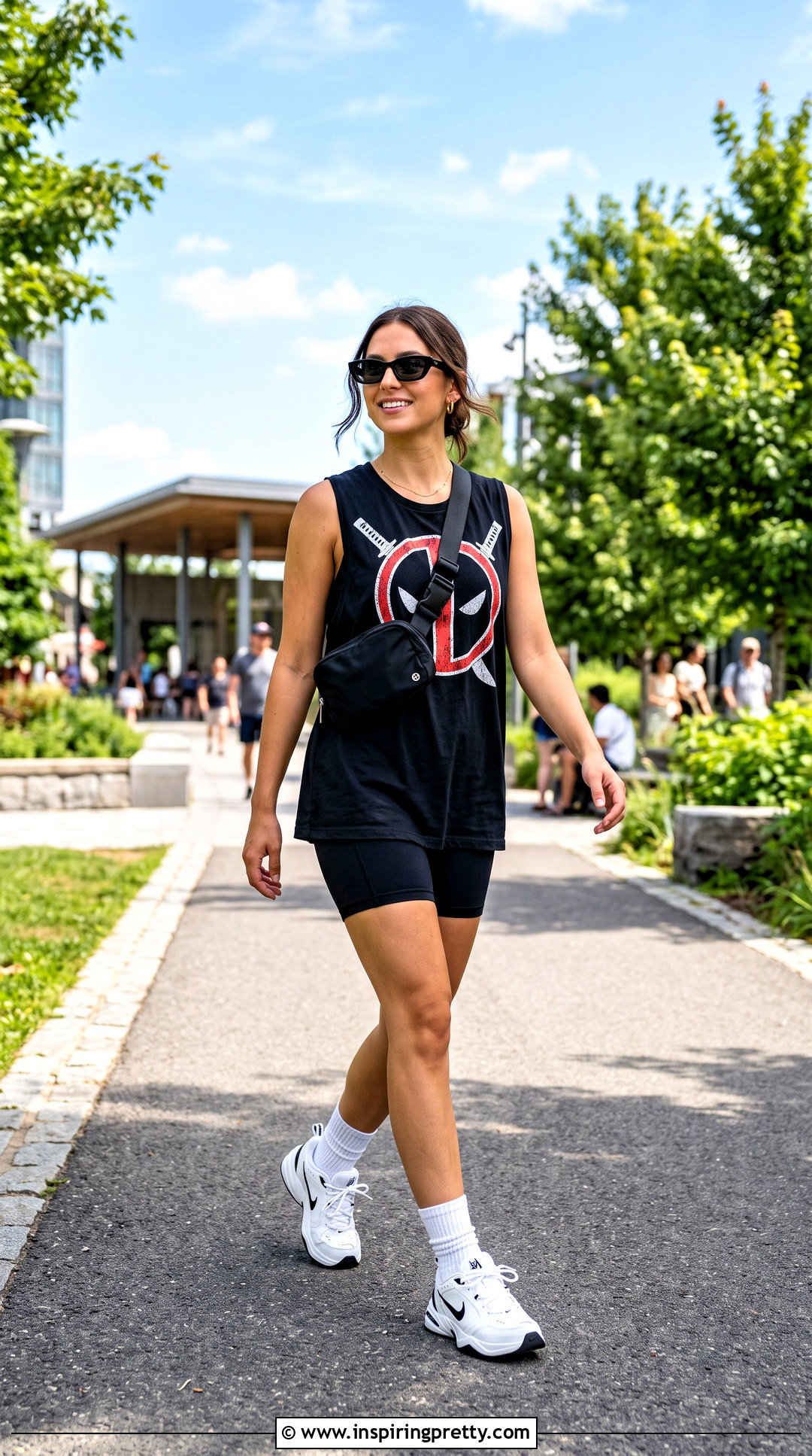 Deadpool Tank Top With Biker Shorts - 20 deadpool tank top outfit ideas
