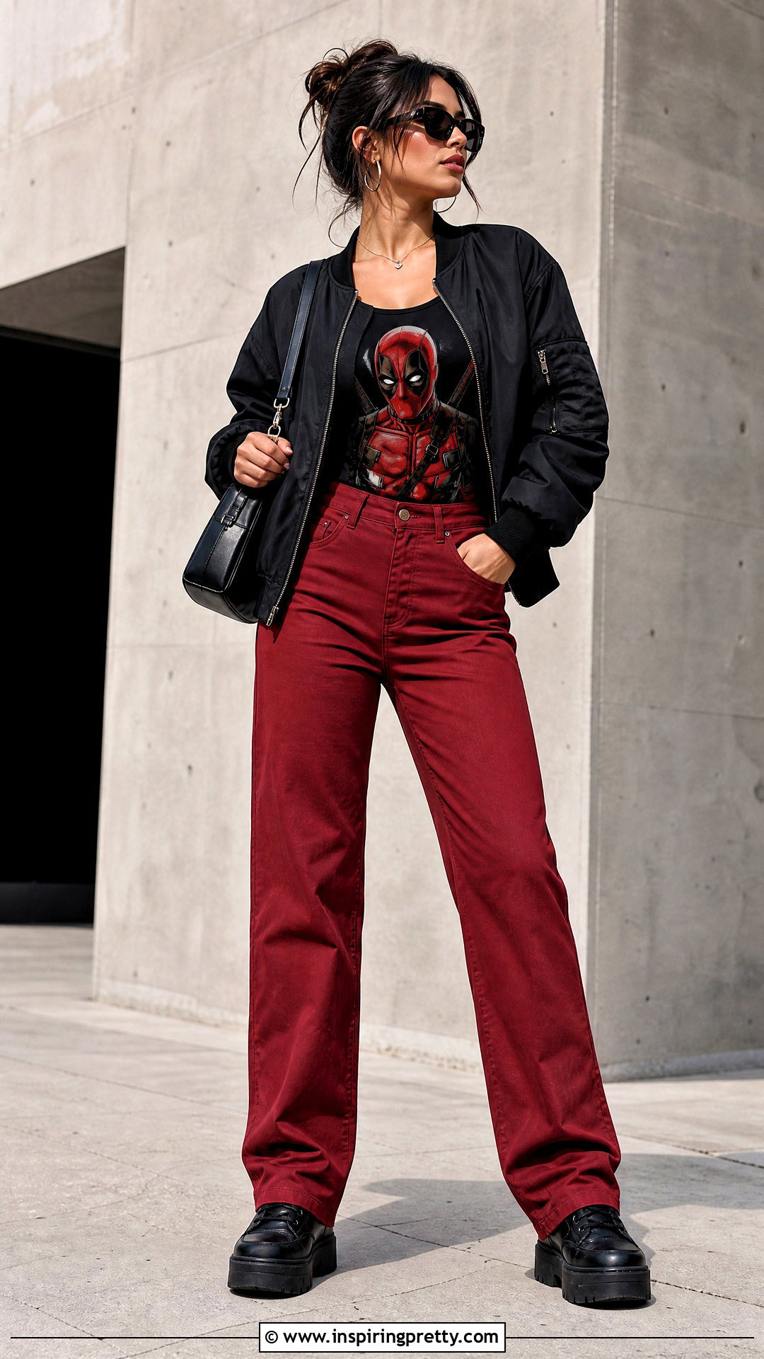 Deadpool Tank Top With Red Pants And Platform Sneakers - 20 deadpool tank top outfit ideas