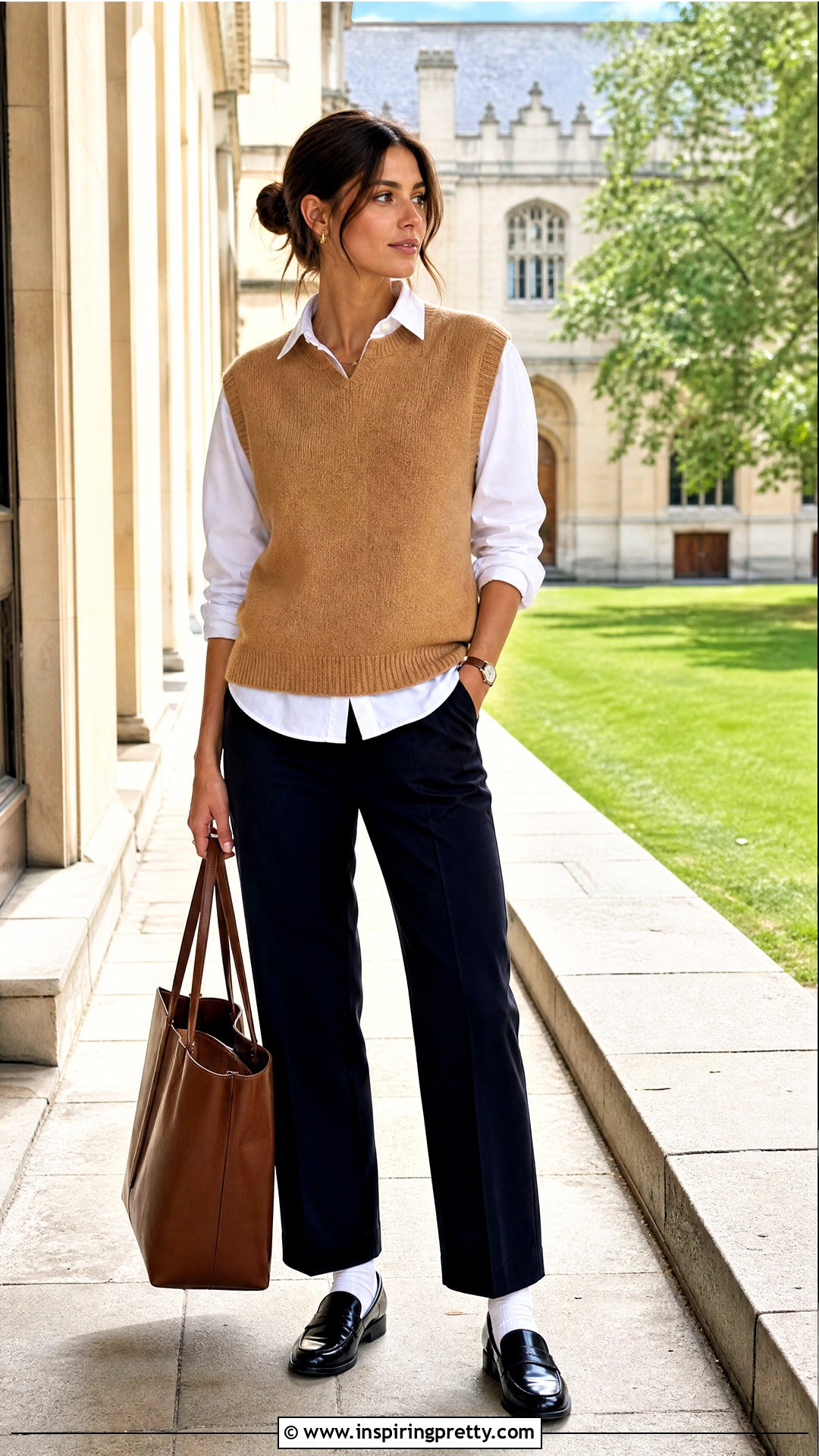 Decjuba Knit Vest With Poplin Shirt - 20 Decjuba Tops outfit ideas