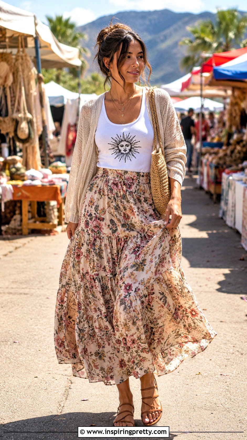 Delusional Tank Top With Floral Maxi Skirt - 20 Delusional Tank Top outfit ideas