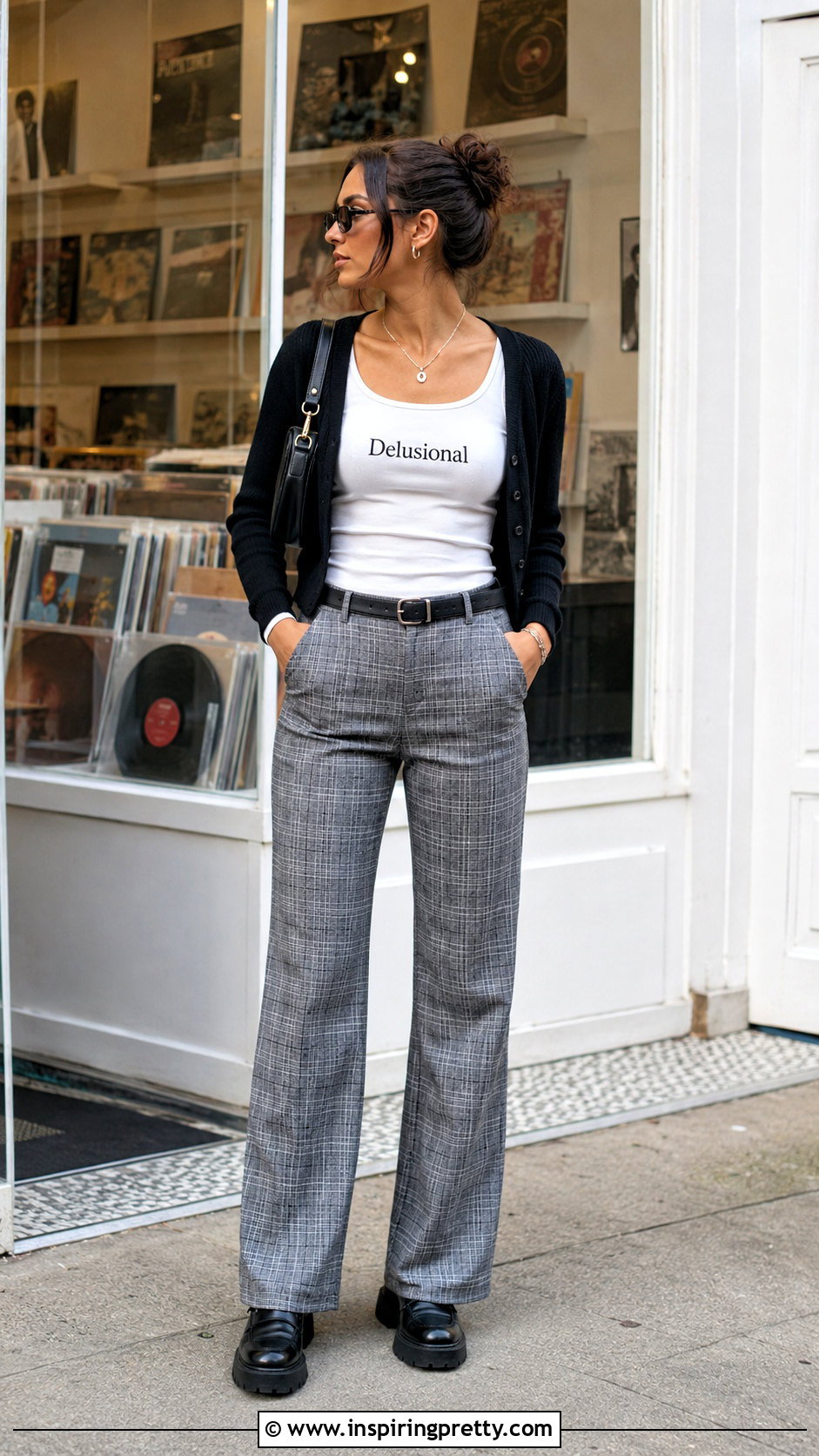 Delusional Tank Top With Plaid Pants - 20 Delusional Tank Top outfit ideas