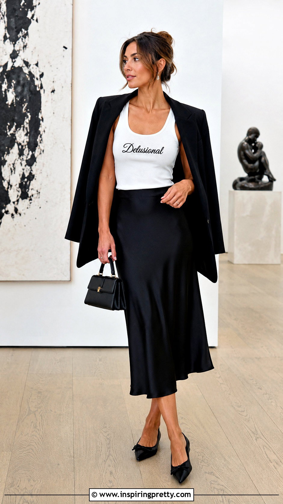 Delusional Tank Top With Satin Midi Skirt - 20 Delusional Tank Top outfit ideas