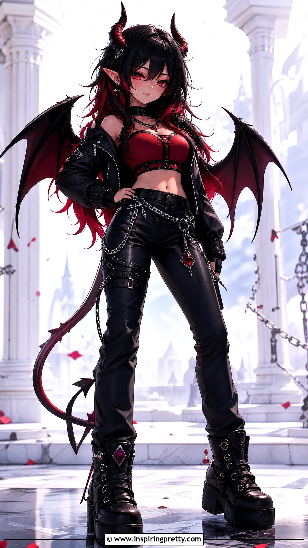 Demon Crop Top And Leather Pants Outfit - 25 gacha life crop top outfit ideas