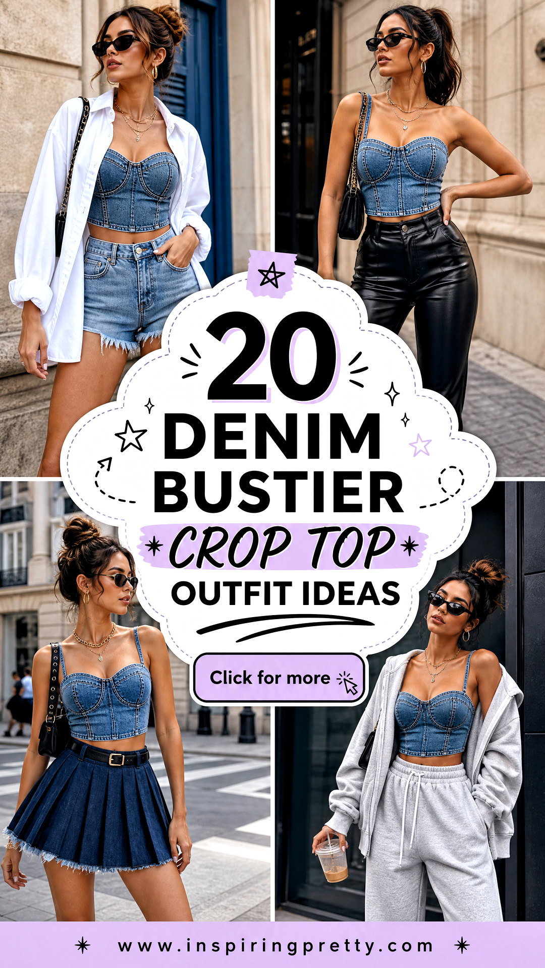 20 Denim Bustier Crop Top Outfit Ideas for Confident Style - 20 Denim Bustier Crop Top Outfit Ideas for Confident Style