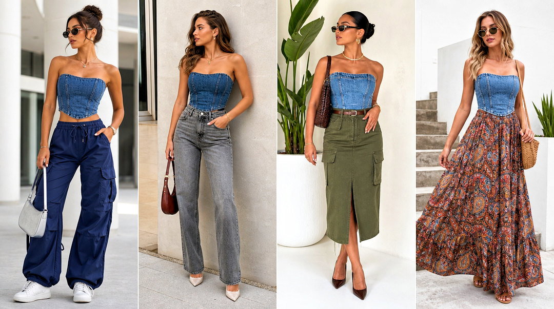 20 Denim Corset Top Long Sleeve Outfit Ideas for Chic Layering
