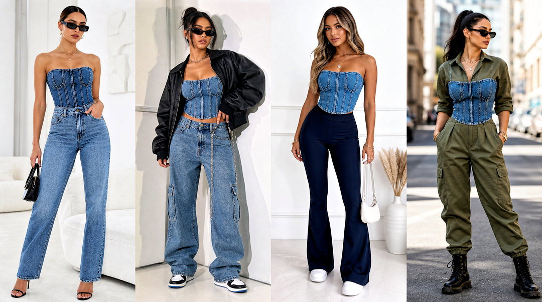 50 Denim Corset Top Outfit Ideas for Trendy Going-Out Looks