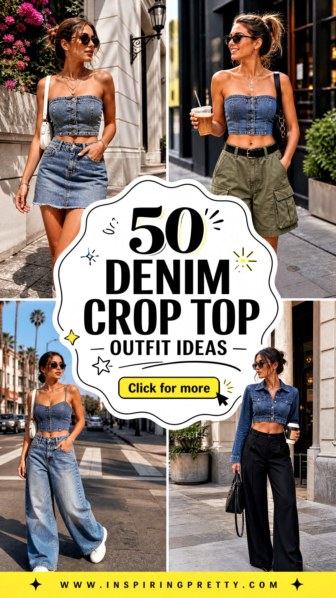 50 Denim Crop Top Outfit Ideas for Fresh Summer Street Style - 50 Denim Crop Top Outfit Ideas for Fresh Summer Street Style