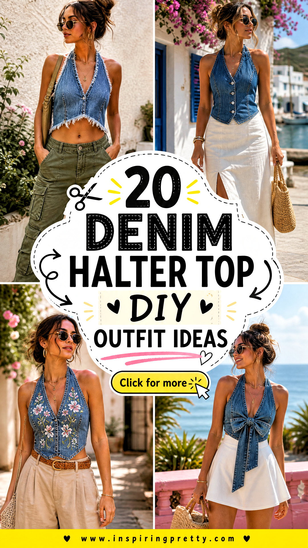 20 Denim Halter Top DIY Outfit Ideas for Creative Summer Style - 20 Denim Halter Top DIY Outfit Ideas for Creative Summer Style