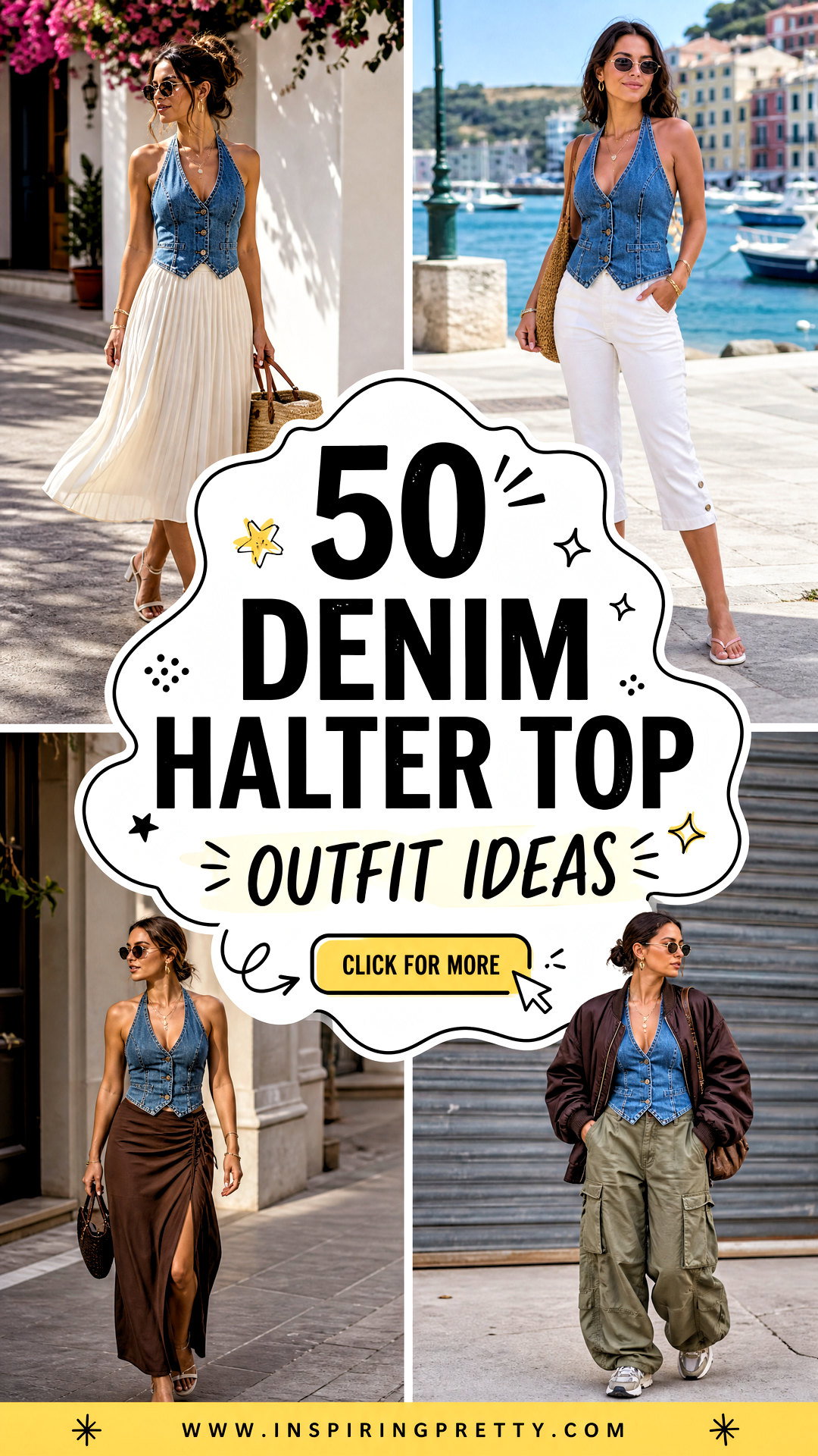 50 Denim Halter Top Outfit Ideas for Carefree Summer Style - 50 Denim Halter Top Outfit Ideas for Carefree Summer Style