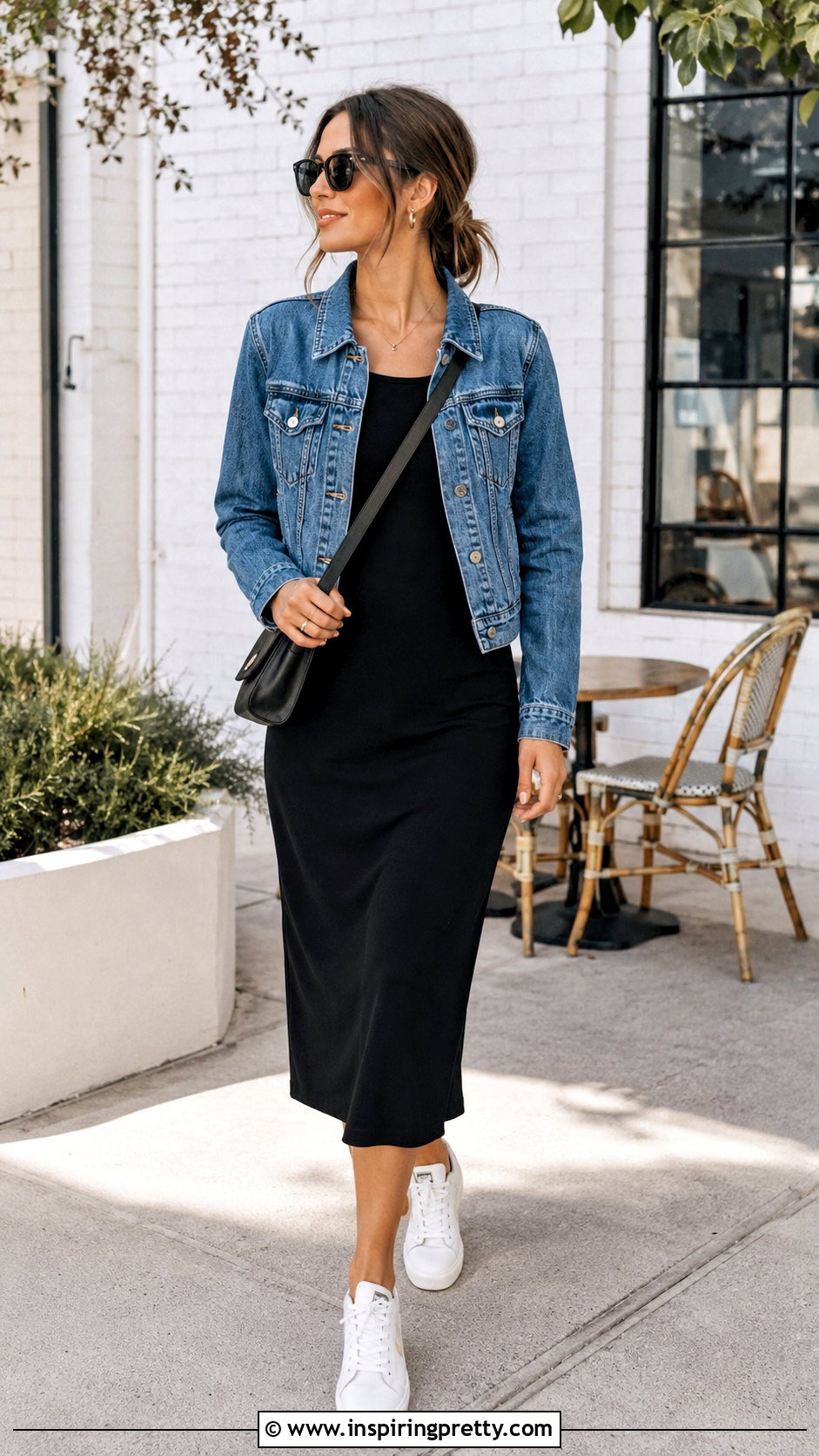 Denim Jacket And Black Dress Outfit - 50 top ideas