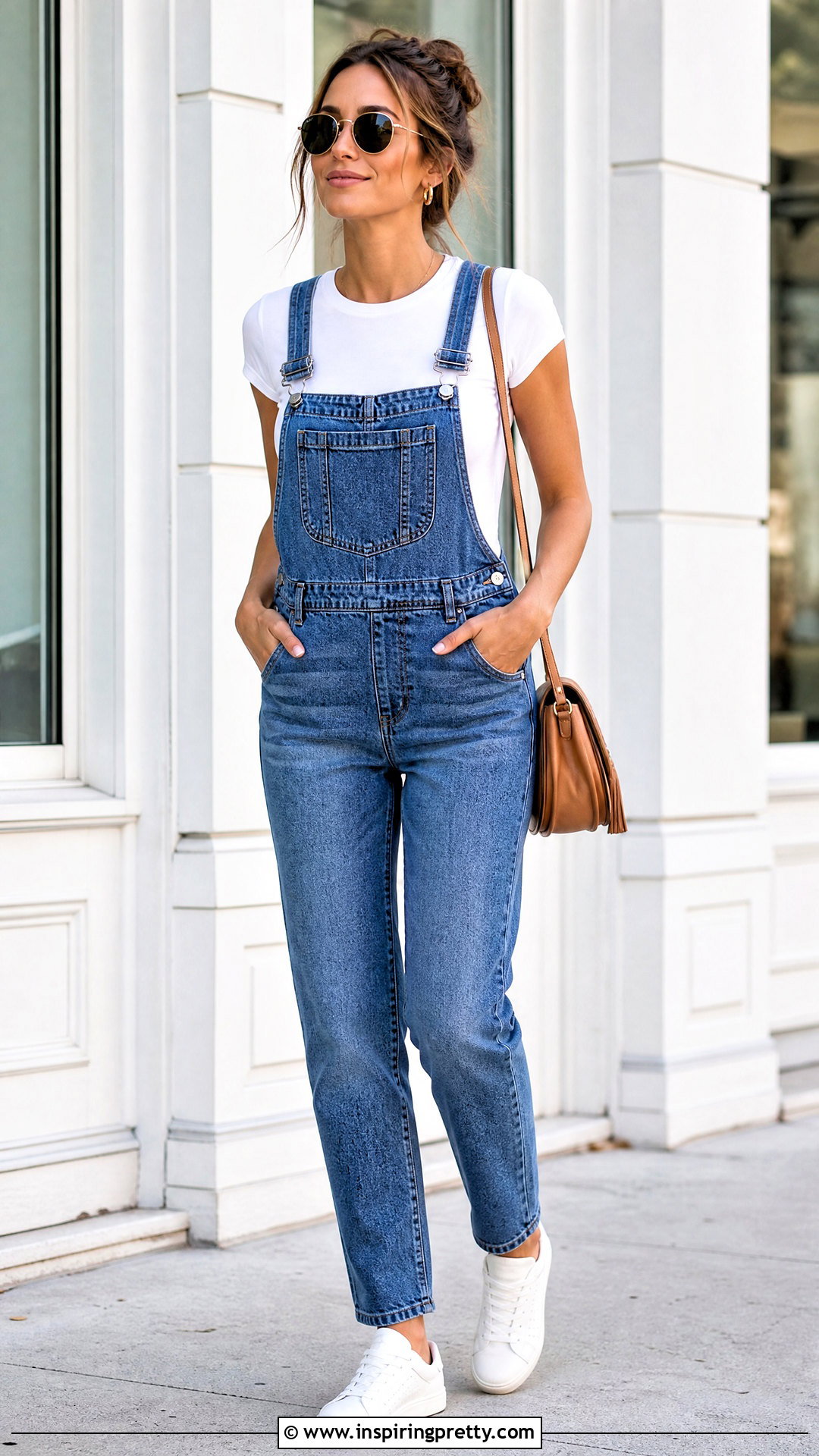 Denim Overalls With White T Shirt - 25 Overall Top Shirt outfit ideas